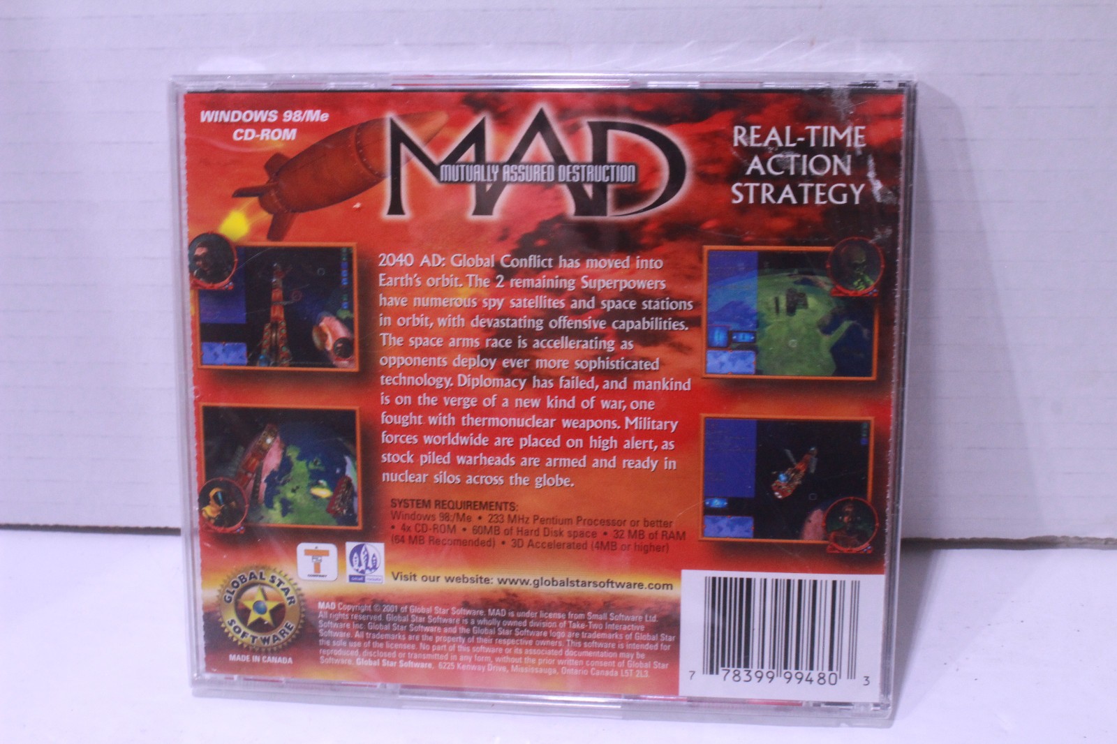 MAD Mutually Assured Destruction (PC CD ROM, 2001) RTS Global Star Software New