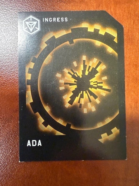 Ingress ADA Detection Medal Card Niantic [UNREDEEMED] RETIRED