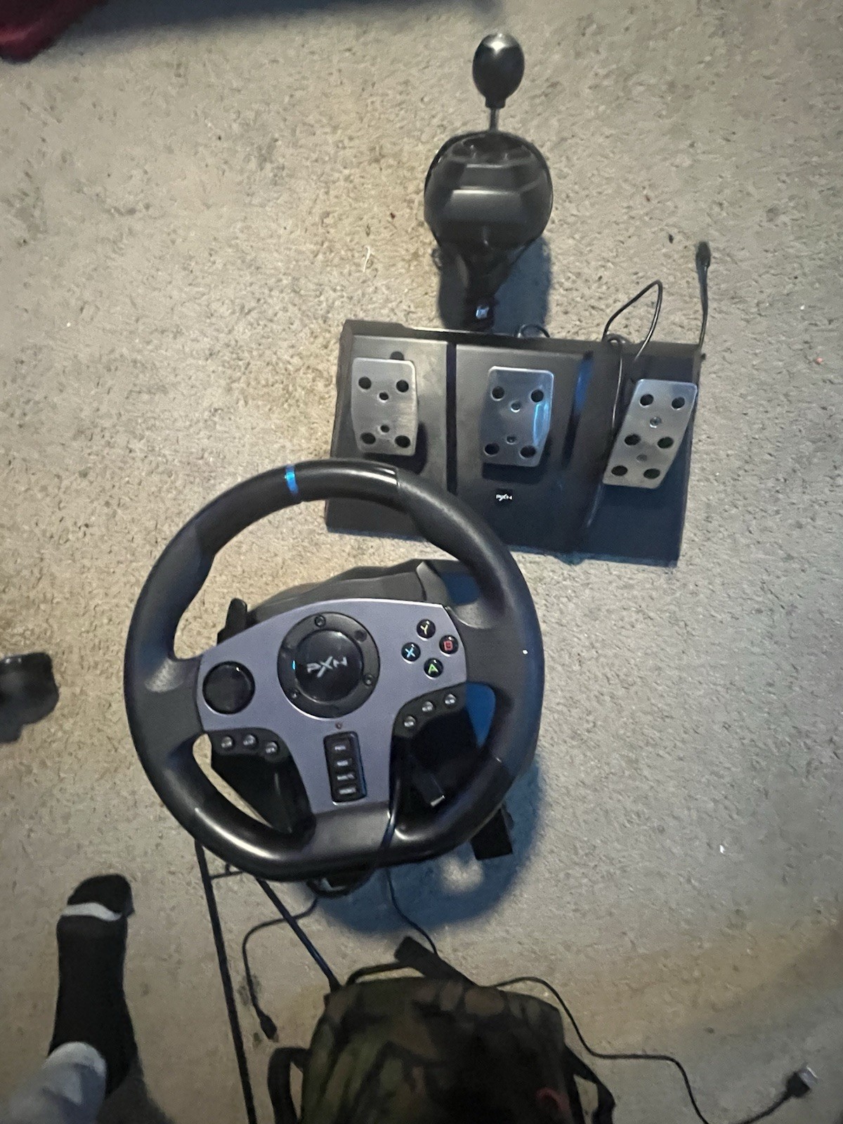 PXN V9 Racing Wheel Wired Set w/ 3 Pedals, Shifter & Paddle Shifters