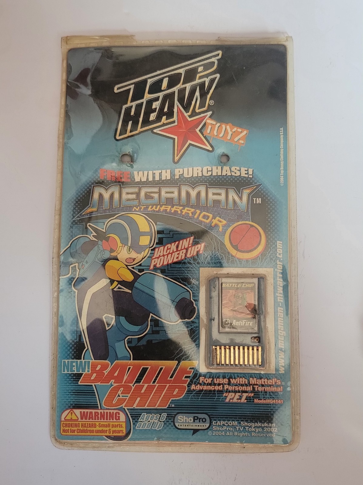 Megaman AntfireE Battle Chip for P.E.T. Advance Personal Terminal New Old Stock.
