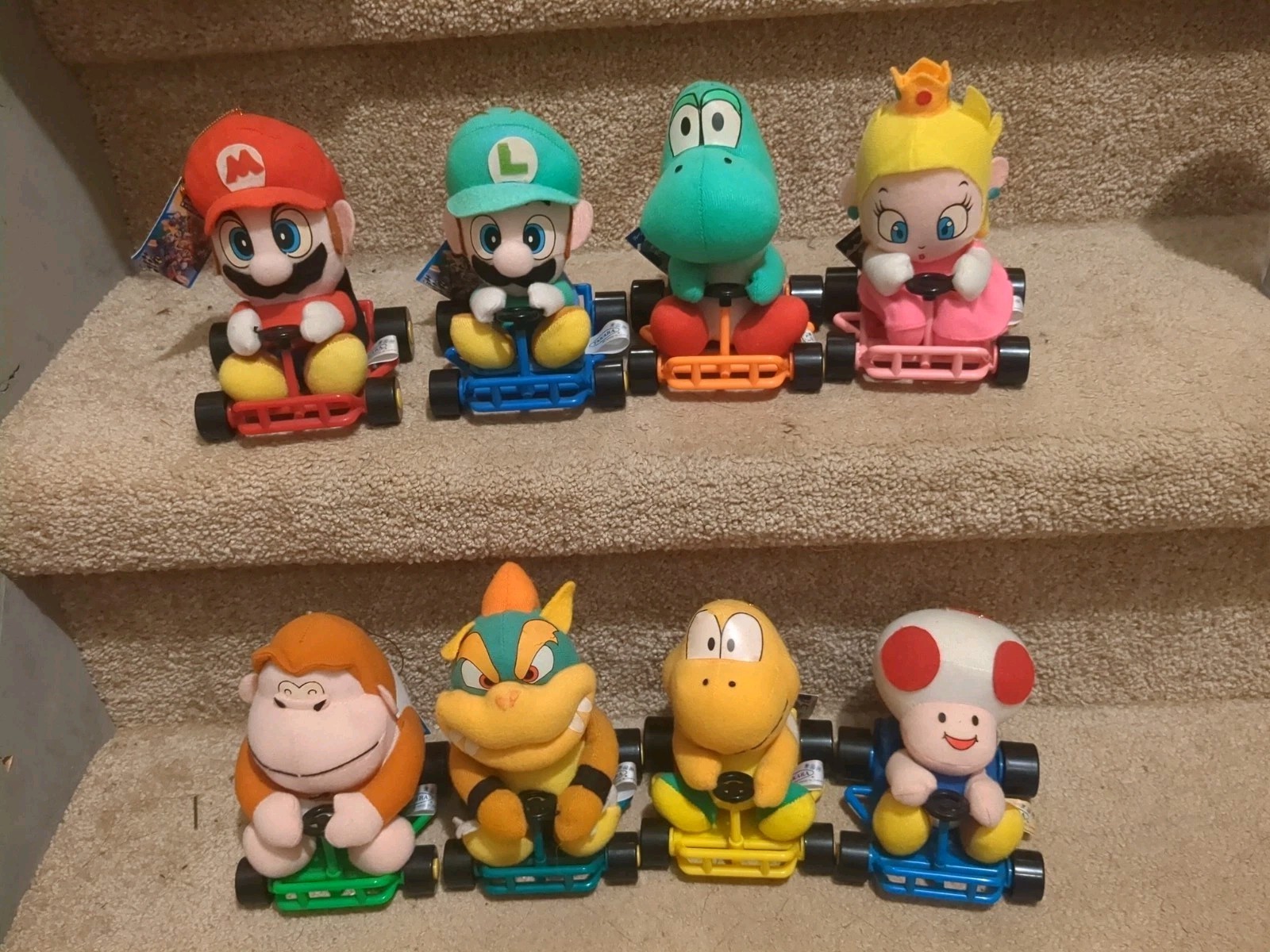 RARE 1993 Takara Super Mario Kart Yoshi Bowser Luigi Koopa Troopa Peach Plush