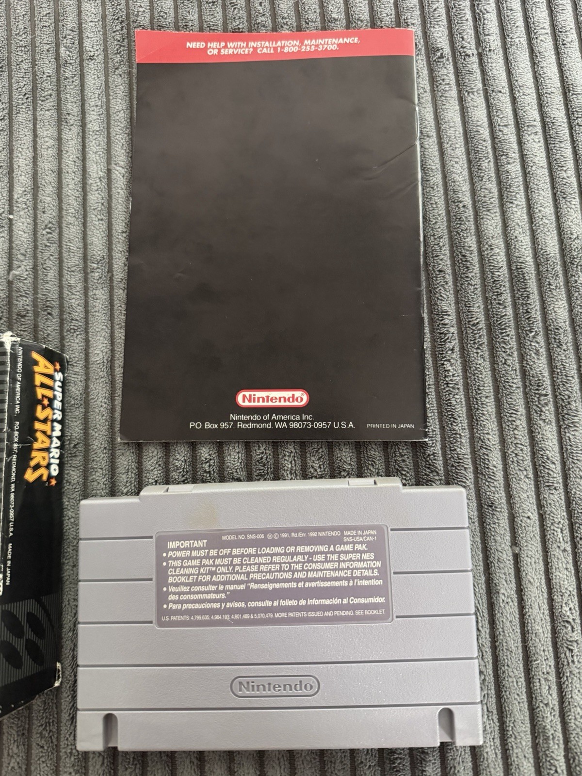 Super Mario All-Stars Super Nintendo SNES (1993) Excellent Manual Fair Box Test!