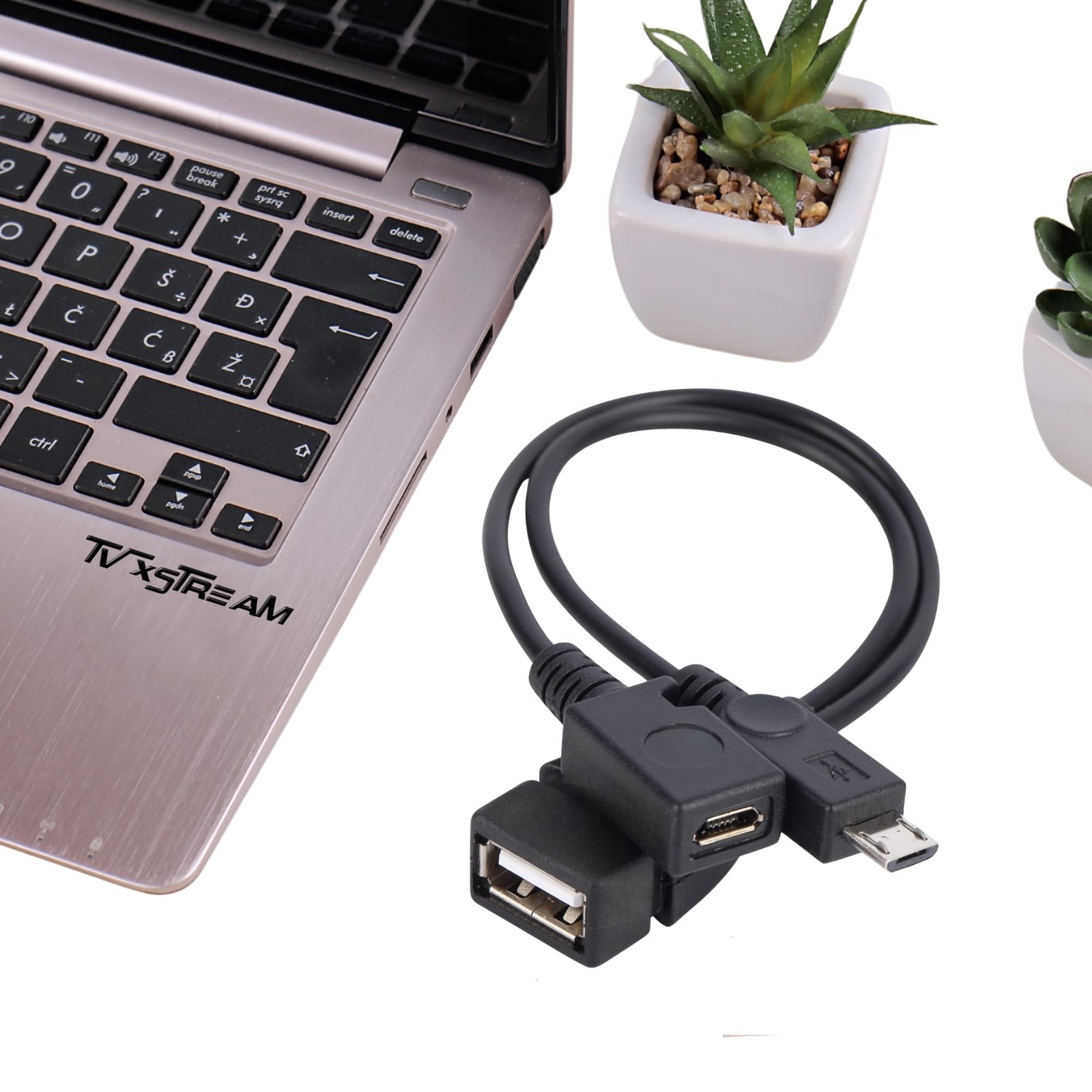 [2 Pack] OTG Cable Adapter, 2-1 USB Cable for Firesticks 4K/4K Max/Cube/Lite/2Nd
