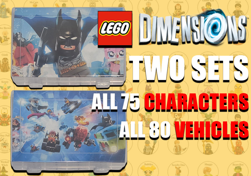 LEGO Dimensions: TWO SETS All 75 Characters & All 80 Vehicles NFC Tags 2 BOXES