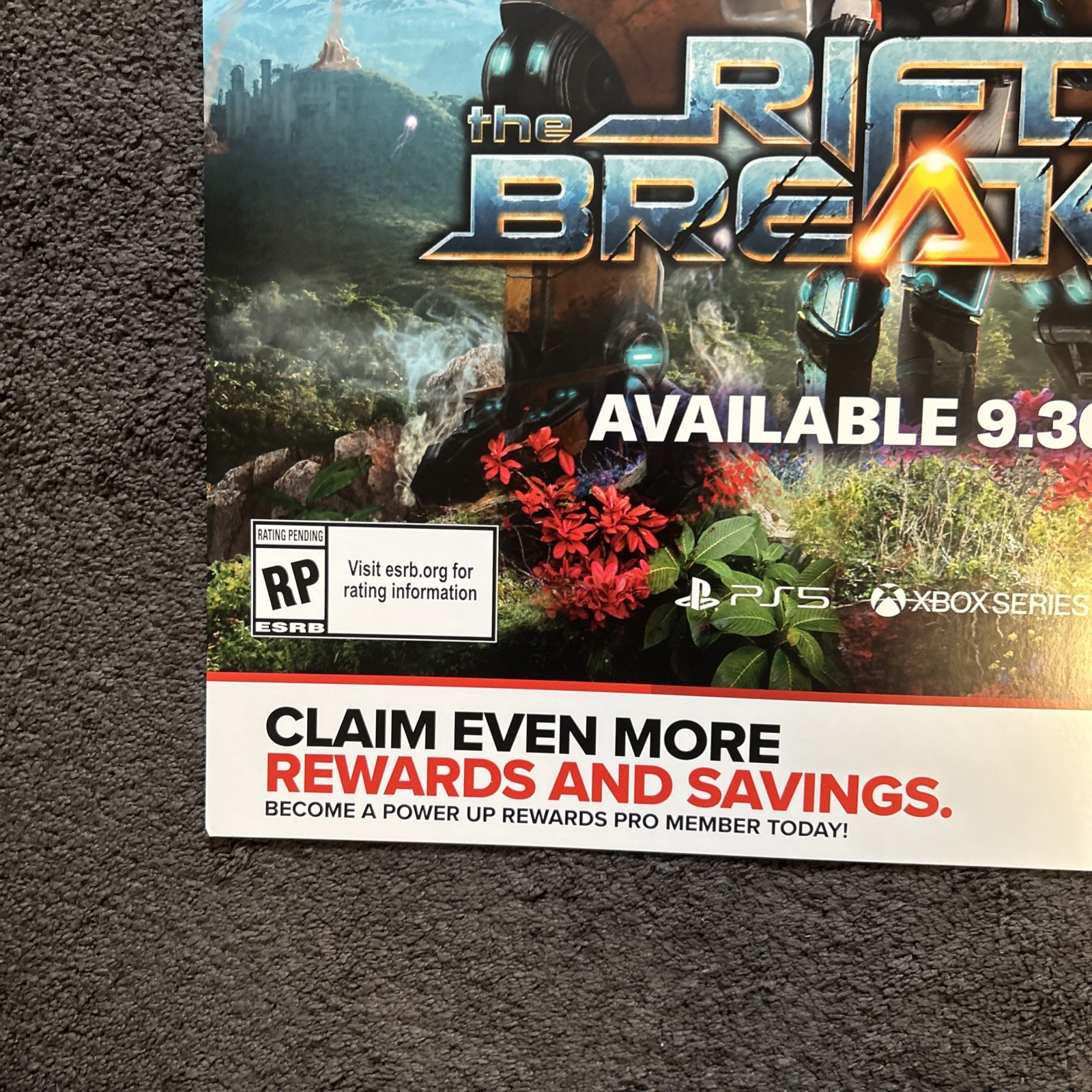 The Rift Breaker GameStop Promo Poster PS5 Xbox Series X 28 x 22