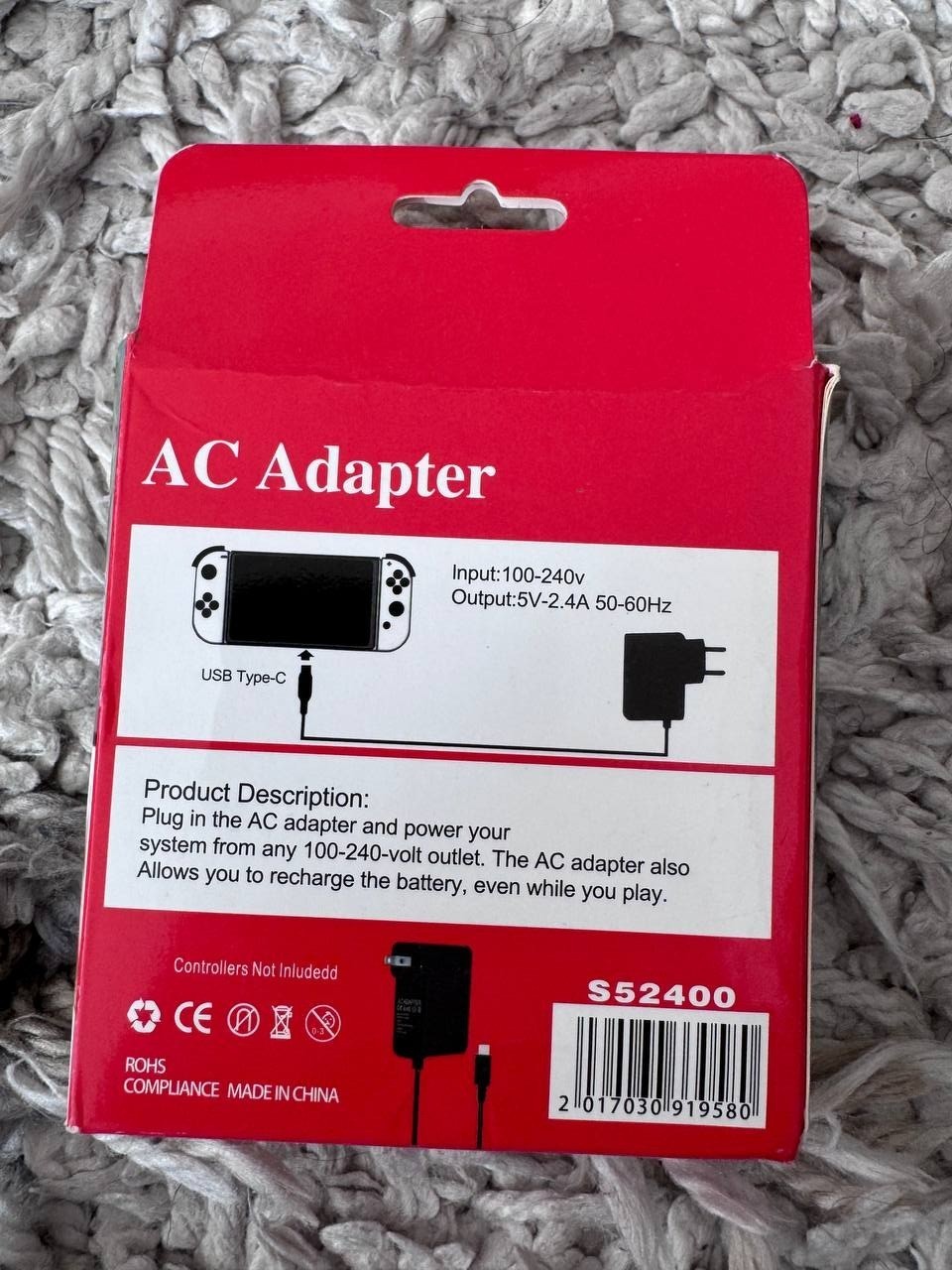 USB Type-C AC Adapter Wall Charger for Nintendo Switch Lite OLED – New