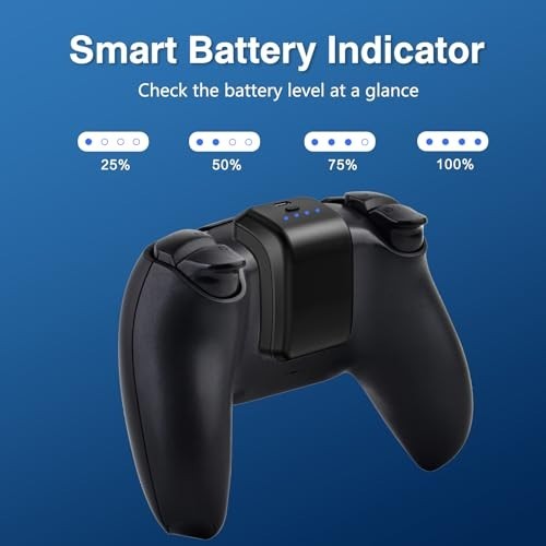 3000mAh PS5 Controller Battery Pack – DualSense Replacement Battery Extender + U