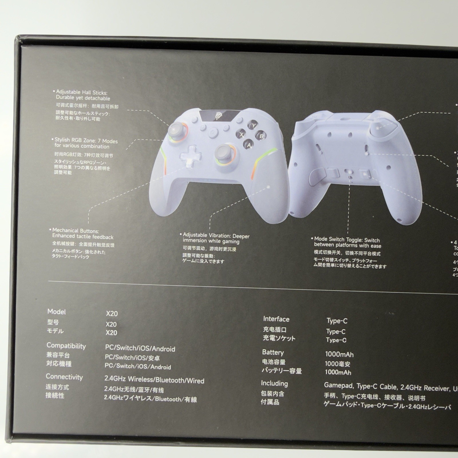 EasySMX X20 Multiplatform White Gaming Controller (Trigger Lock + Hall Effect)