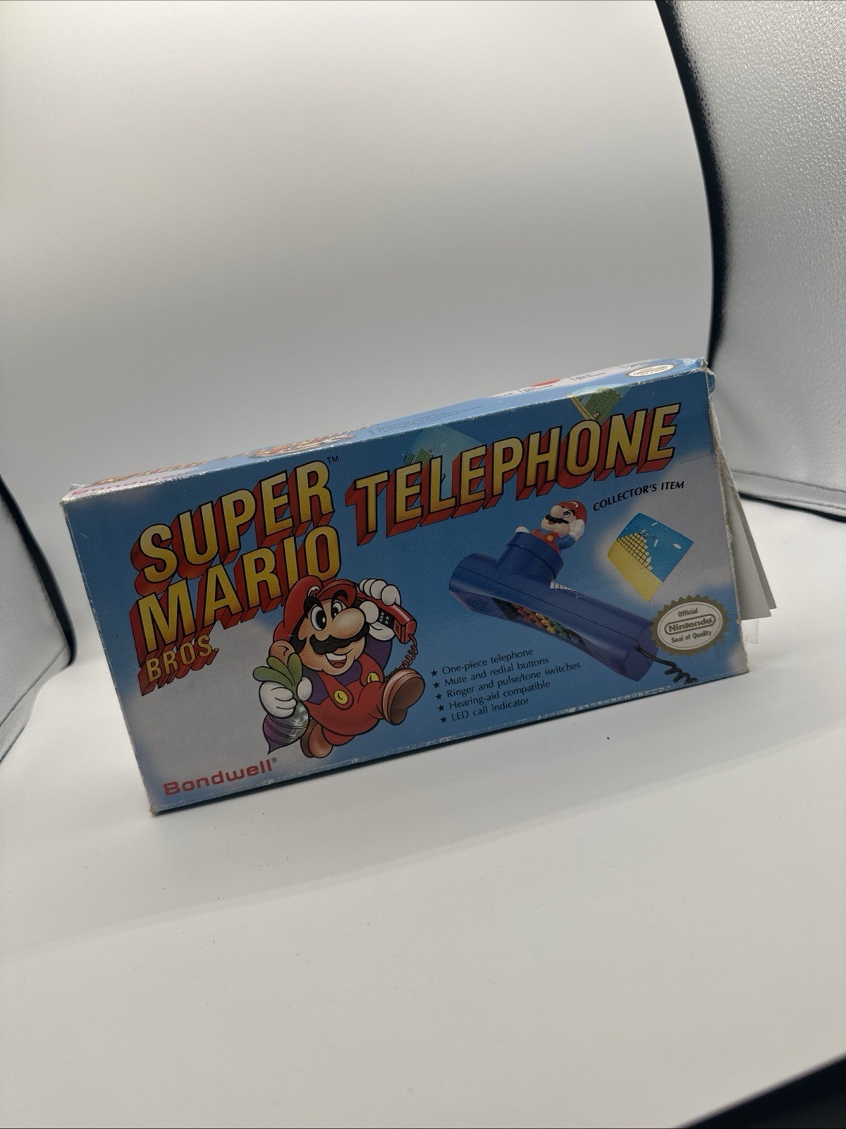 Super Mario Bros. Vintage 1990 Telephone Nintendo Blue Touch Working Condition