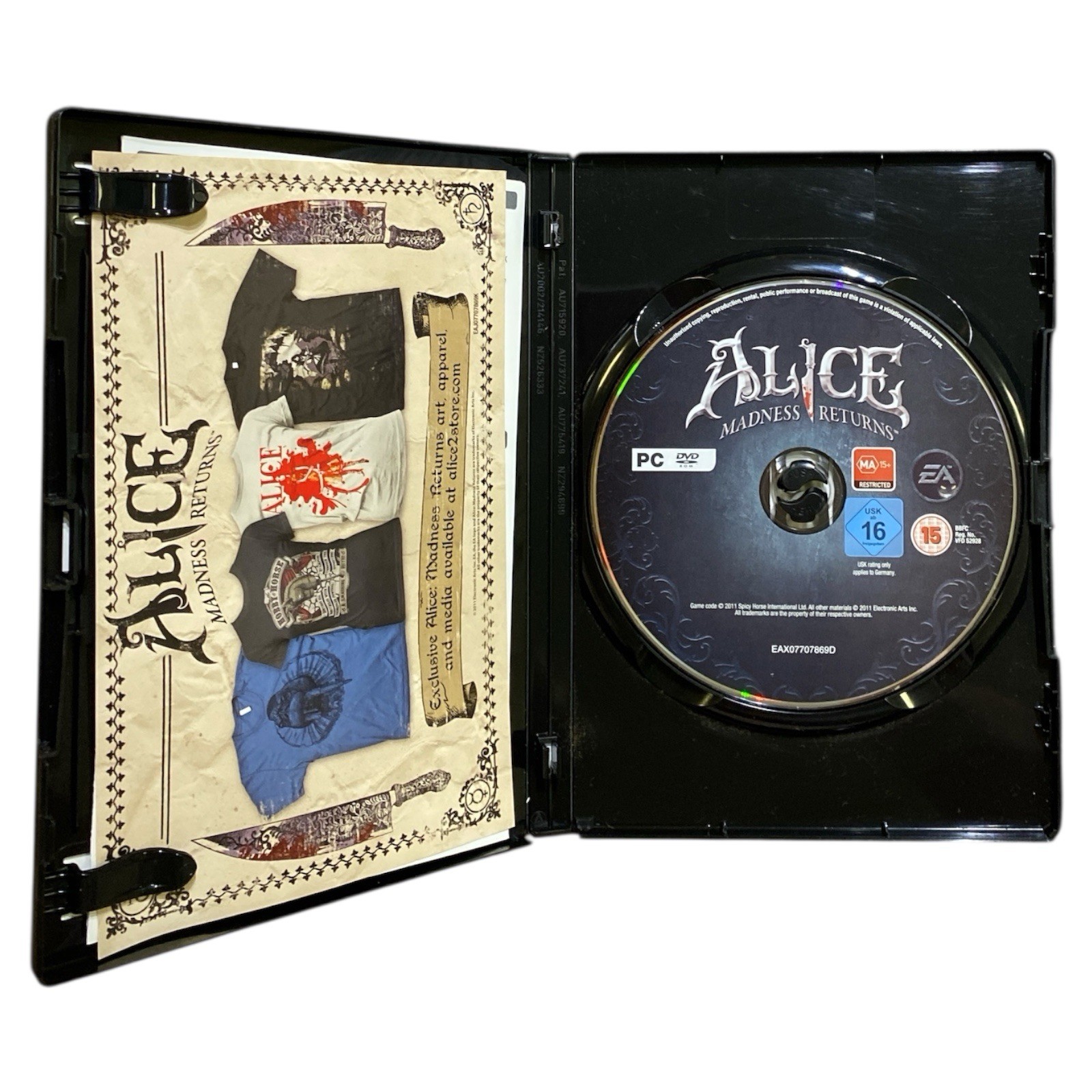 Alice Madness Returns PC DVD-ROM Game EA 2011 Complete MA15+ Horror Fanatasy