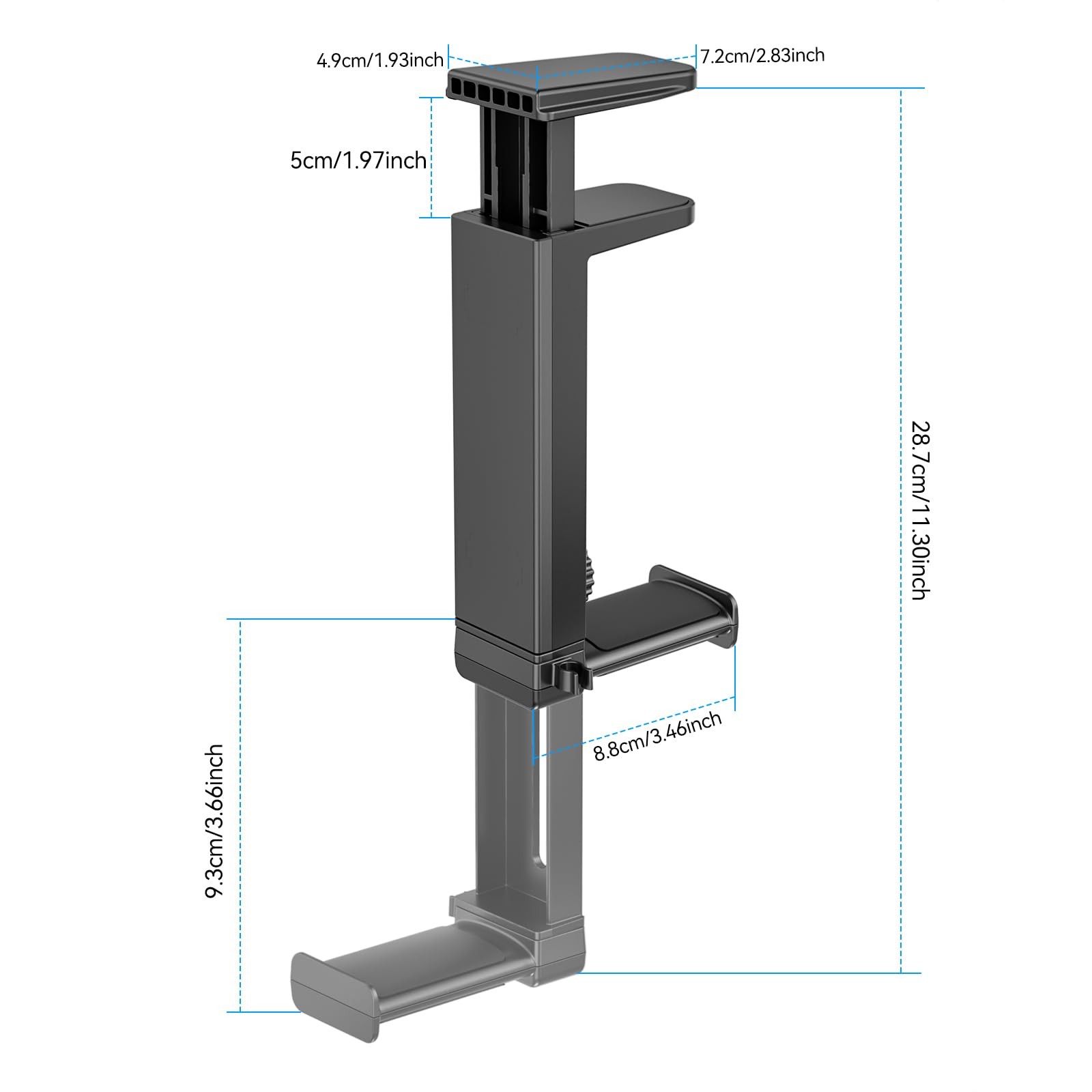 Headphone Stand Under Desk Hanger Hook Mount Spring Clamp Adjustable Cable Clip