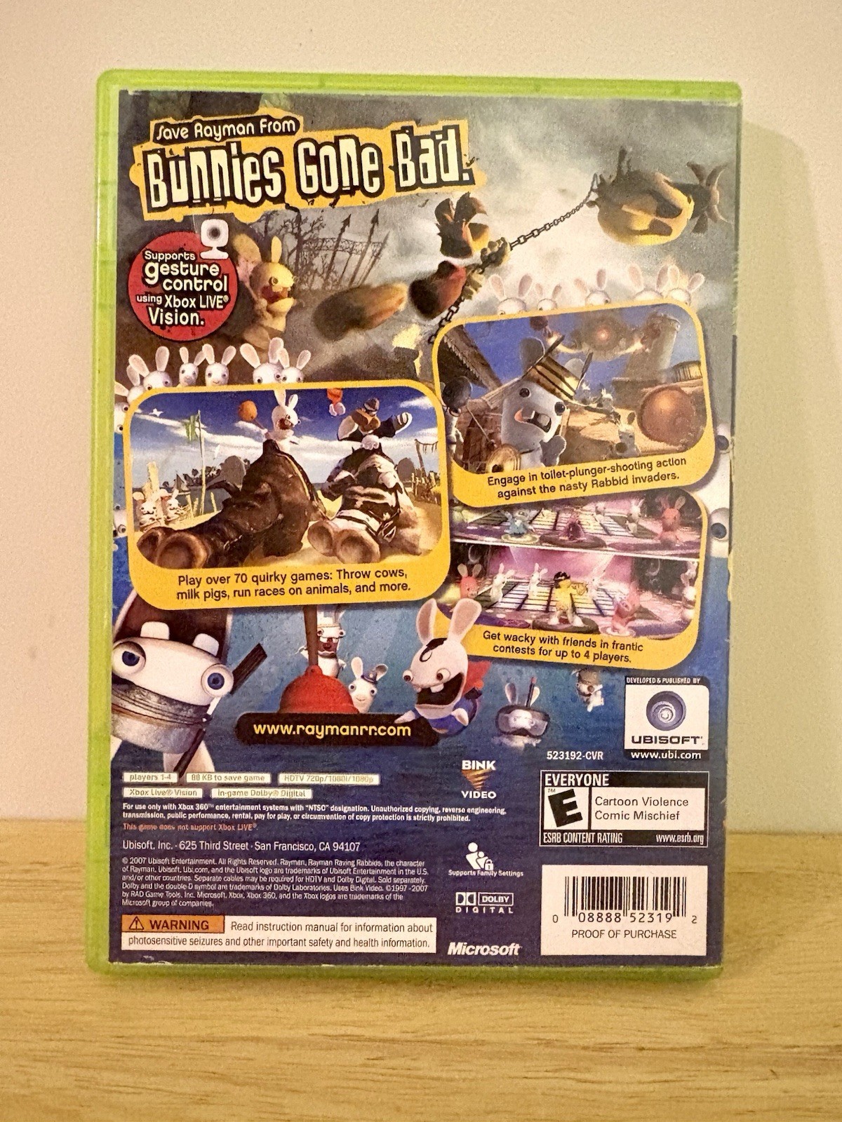 Rayman Raving Rabbids (Microsoft Xbox 360, 2007) Tested