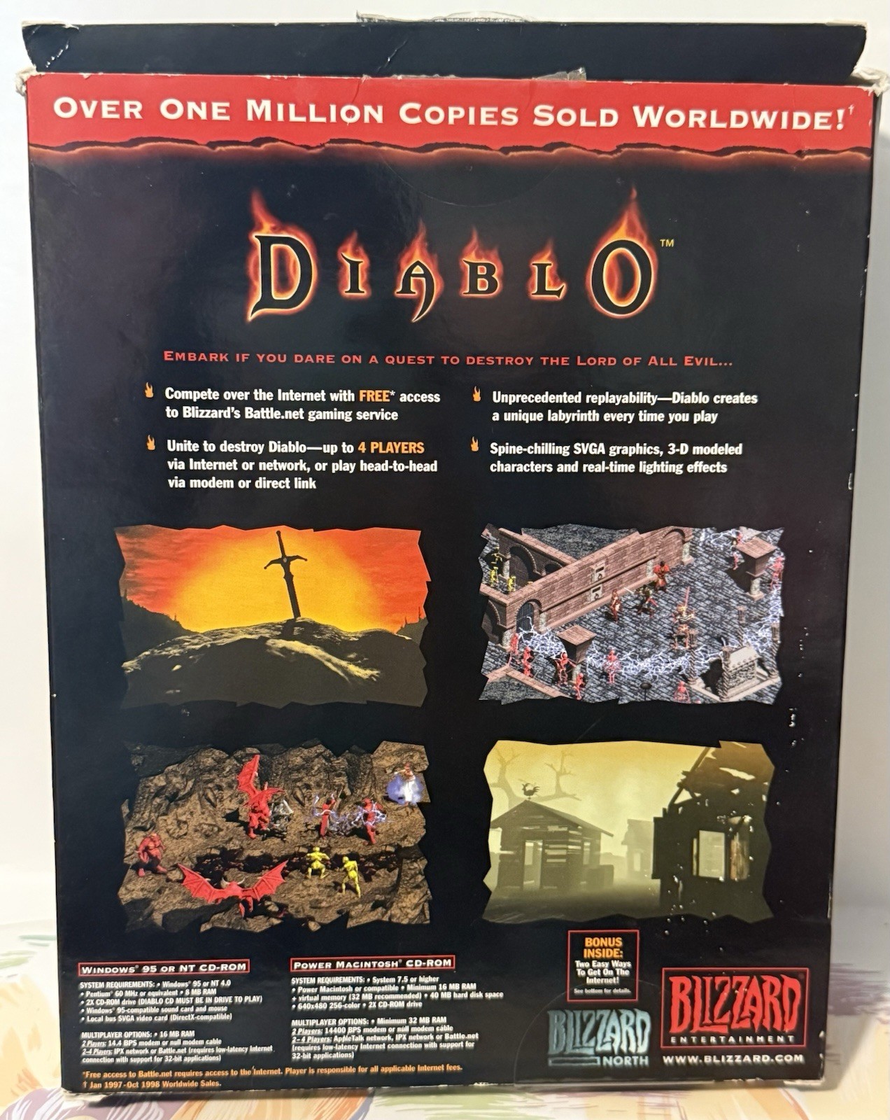 DIABLO BIG BOX Game Instruction Booklet Insert Blizzard Entertainment COMPLETE !