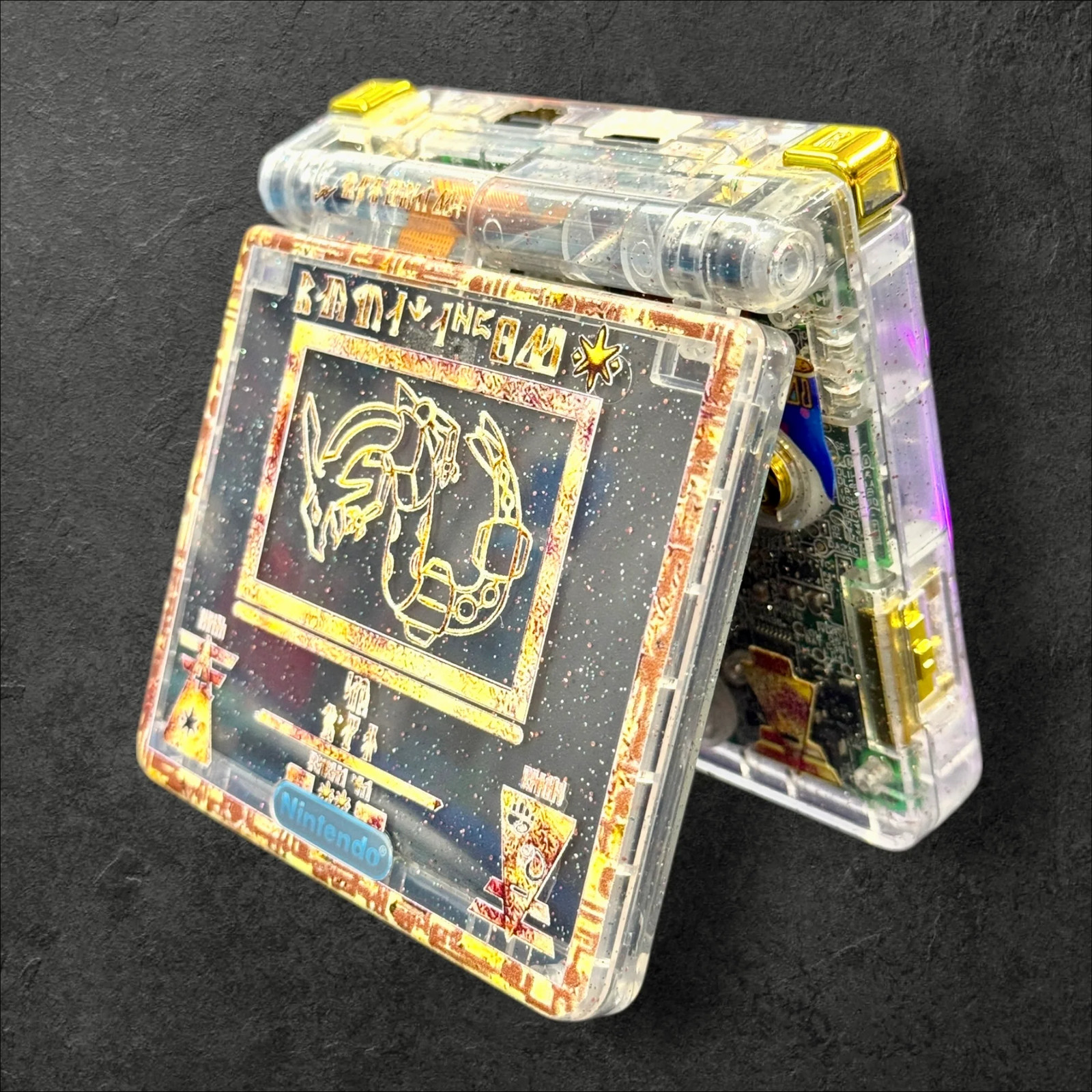 Nintendo GBA SP Game Boy Advance SP Pokémon Ancient Rayquaza Custom Mod