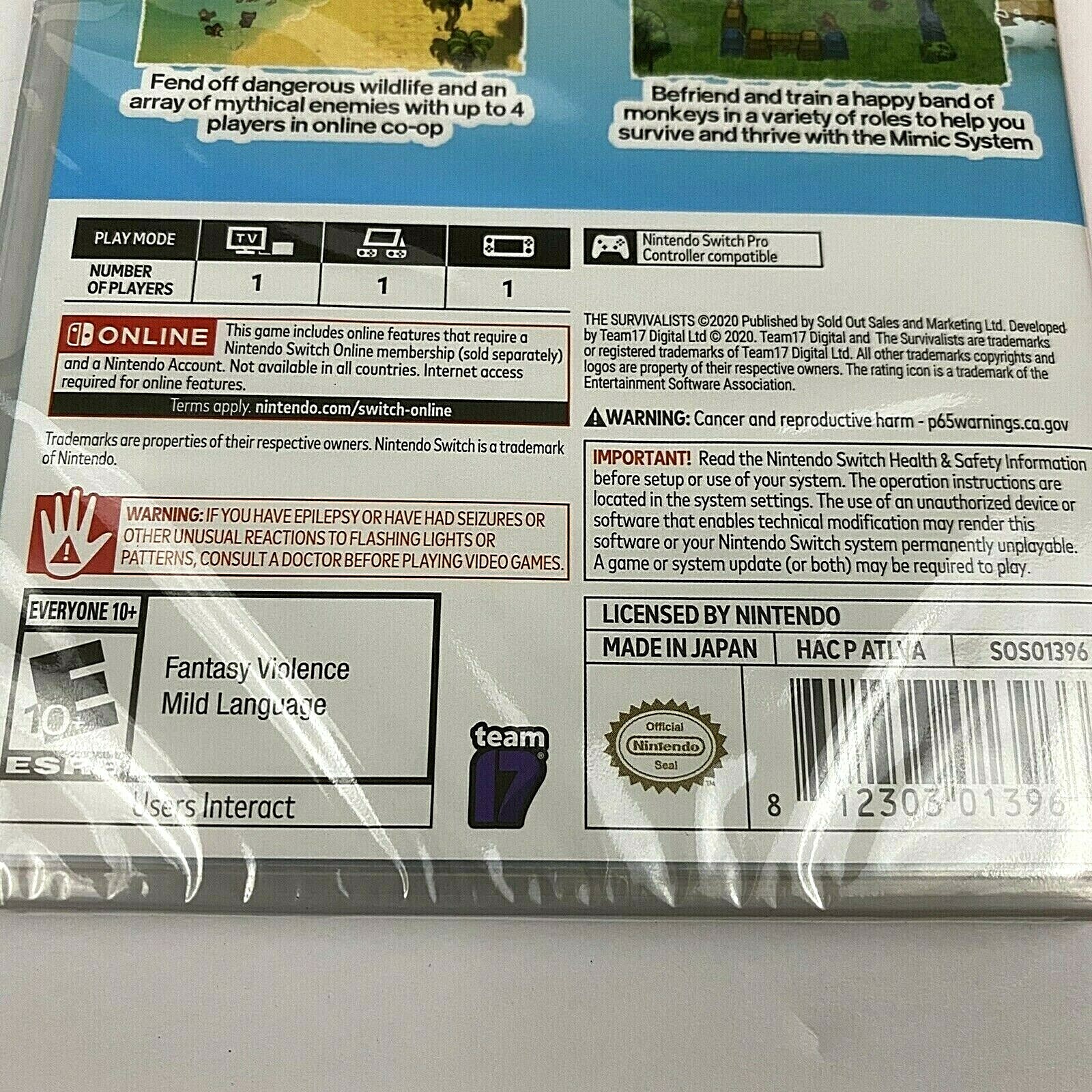 The Survivalists (Nintendo Switch, 2020) Craft Food Weapons Tools Structures NEW