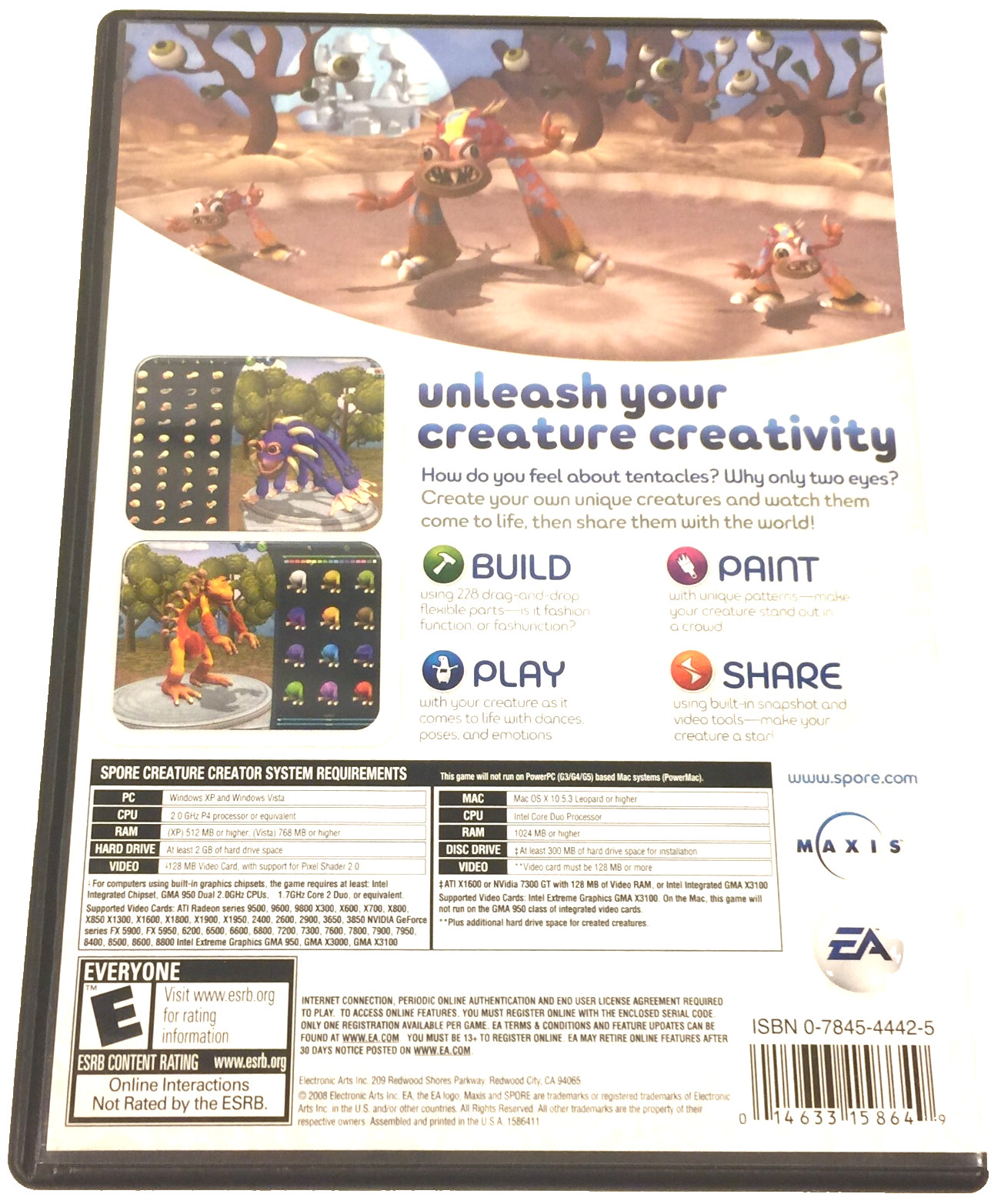 Spore – Creature Creator – PC CD-Rom Game – 2008