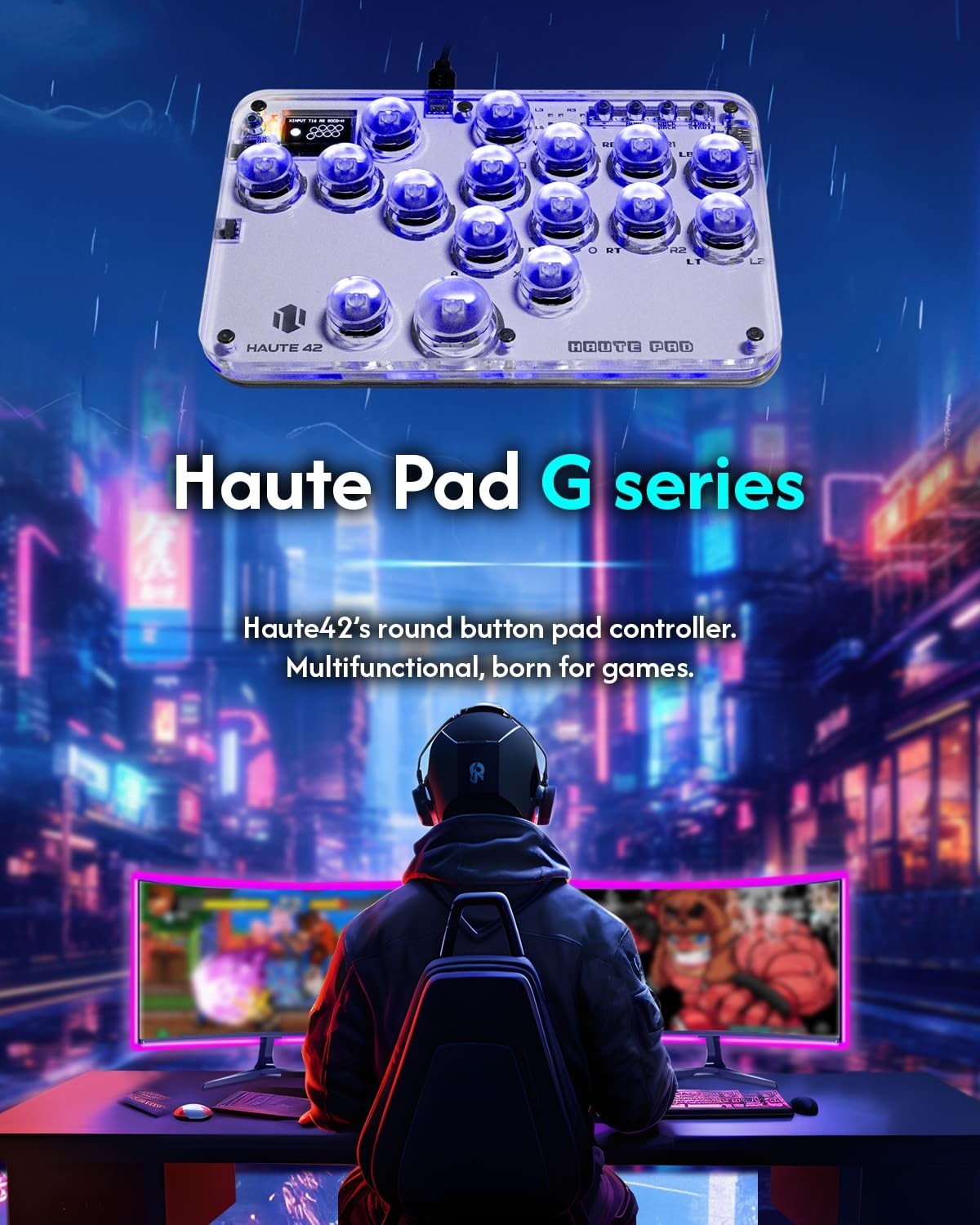 Arcade Stick 16-Button RGB Turbo for PC PS3 PS4 Switch Gamepad Hot Swap