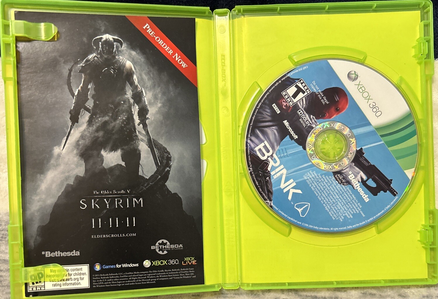 Brink (Microsoft Xbox 360, 2011) Amazing Game! See Notes For Quality!