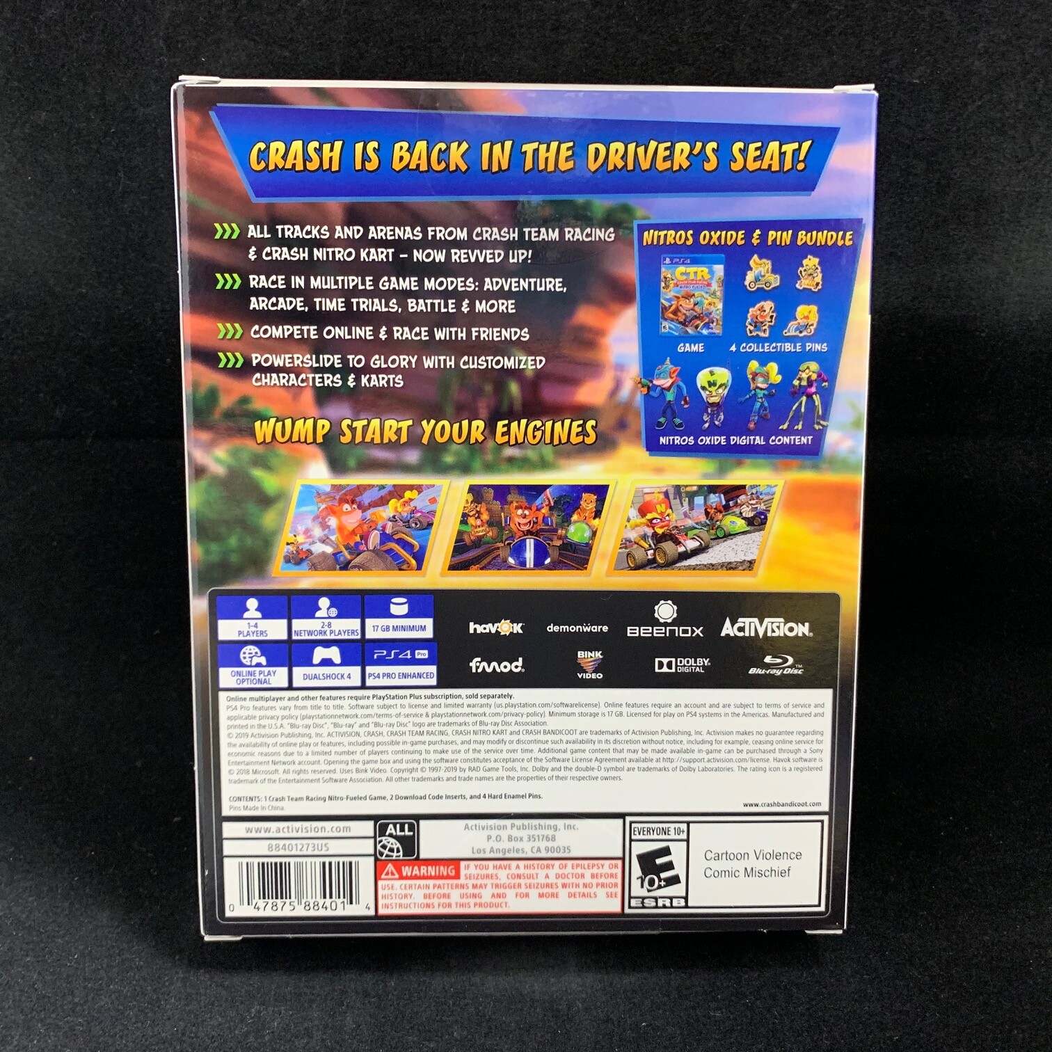 Crash Team Racing – Nitro Fueled (Nitros Oxide & Pin Bundle) (PS4) BRAND NEW