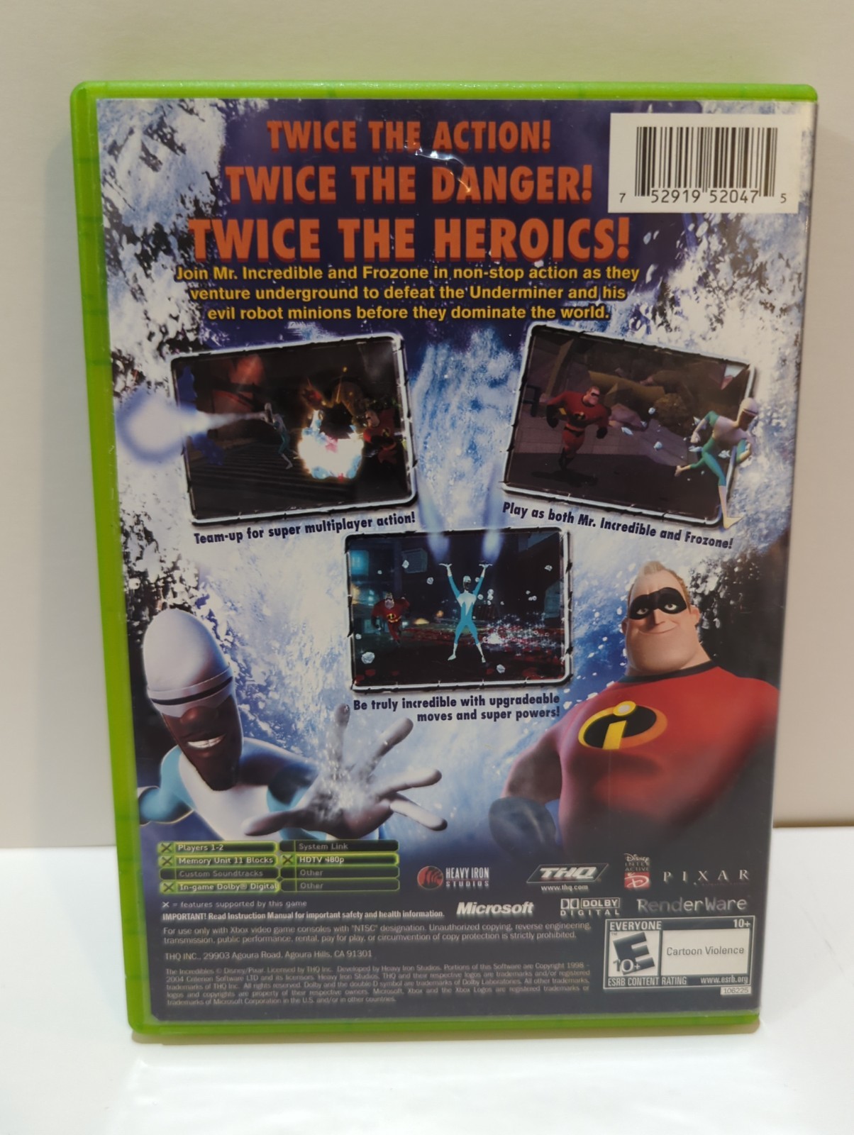Incredibles: Rise of the Underminer (Microsoft Xbox, 2005) Complete, tested.