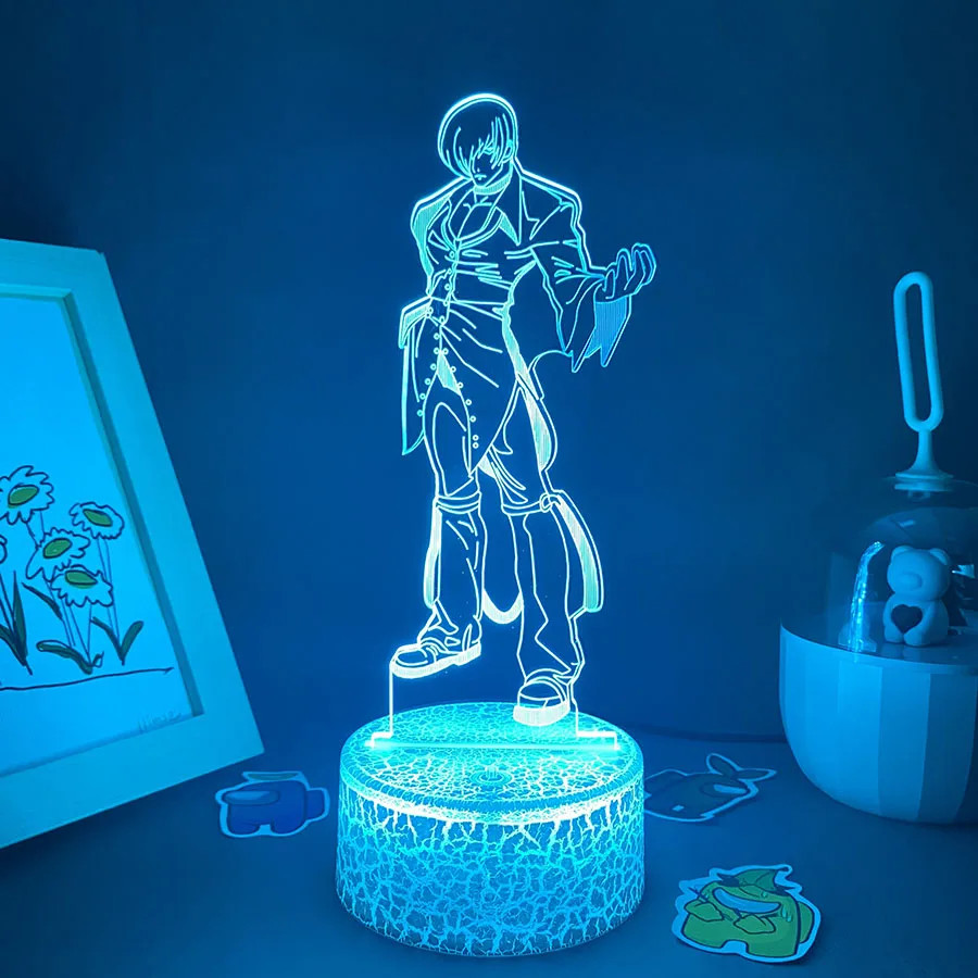 Game the King of Fighters Iori Yagami 3D LED Neon Night Lights Birthday Gifts fo