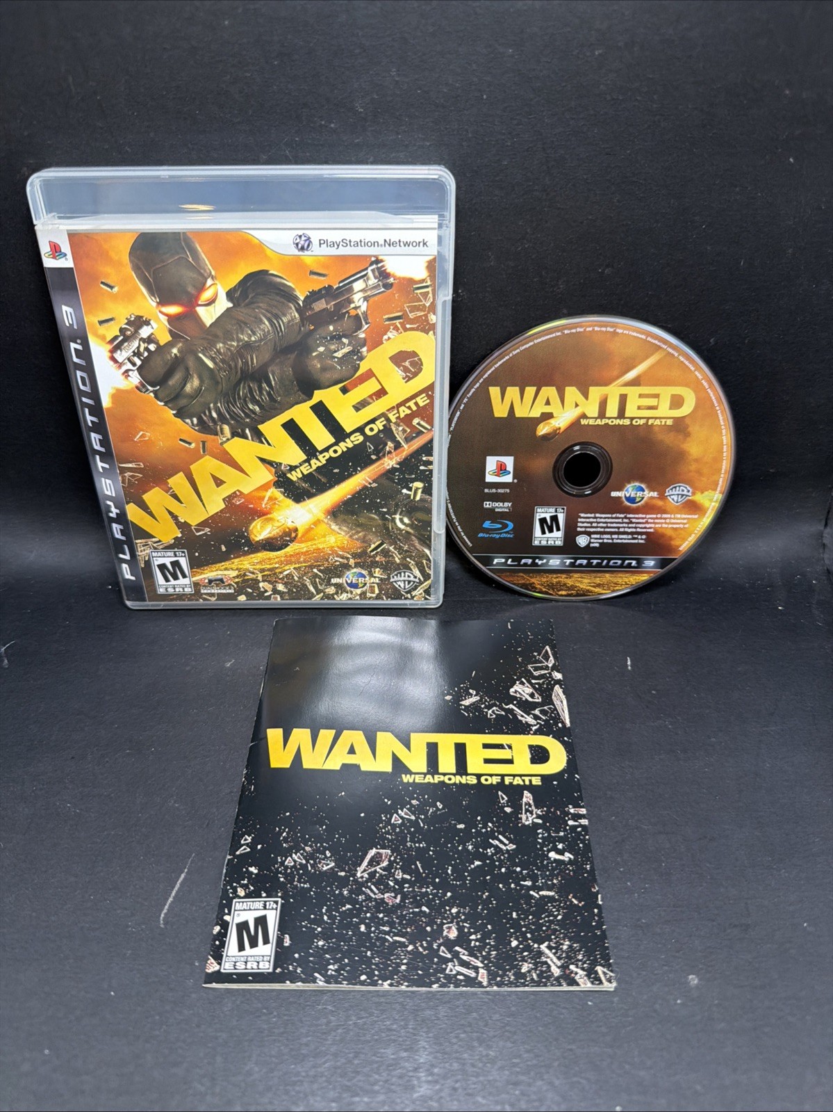 Wanted: Weapons of Fate (Sony PlayStation 3, 2009) CIB, Complete, Tested & Works