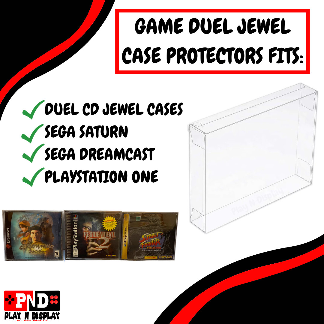 1 PLAYSTATION ONE 1 & CD DUEL JEWEL CASE PROTECTIVE SLEEVE BOX PROTECTOR CLEAR