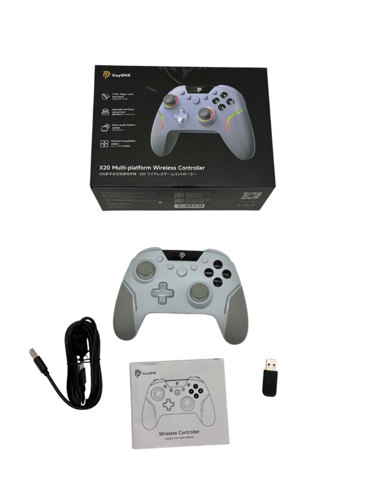 X20 Wireless Gaming Controller with RGB Backlit, 2-Stage Hall Effect Stick