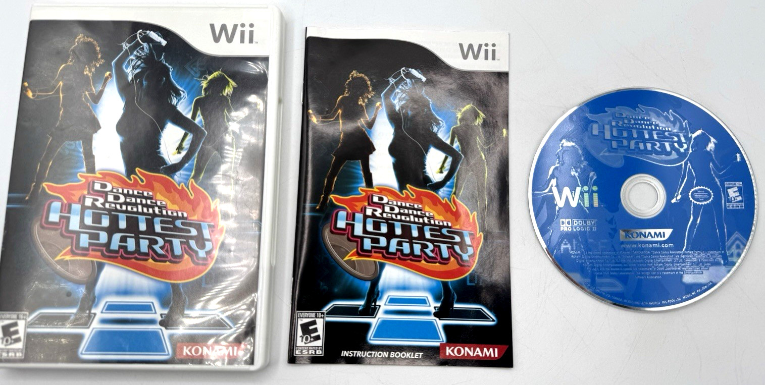 Dance Dance Revolution Hottest Party Nintendo Wii Bundle WITH Dance Pad Mat