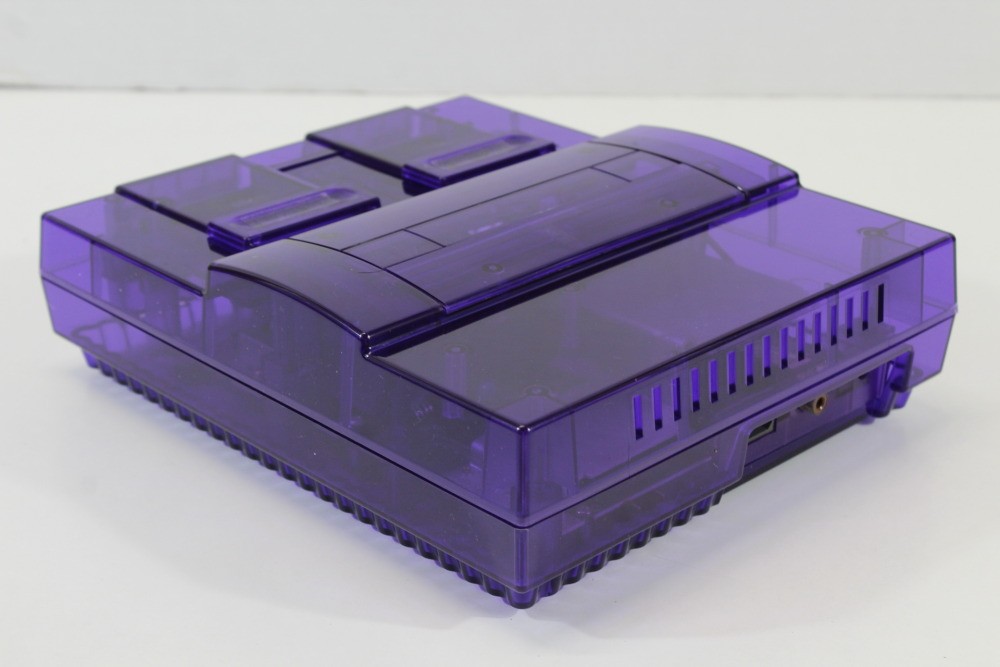 Super Nintendo Clear Purple Console SNES SFC Converted AC S-Video HDMI Adapter 1