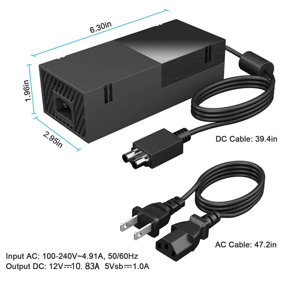 For Microsoft XBOX ONE Console AC Adapter Brick Charger Power Supply Cord Cable