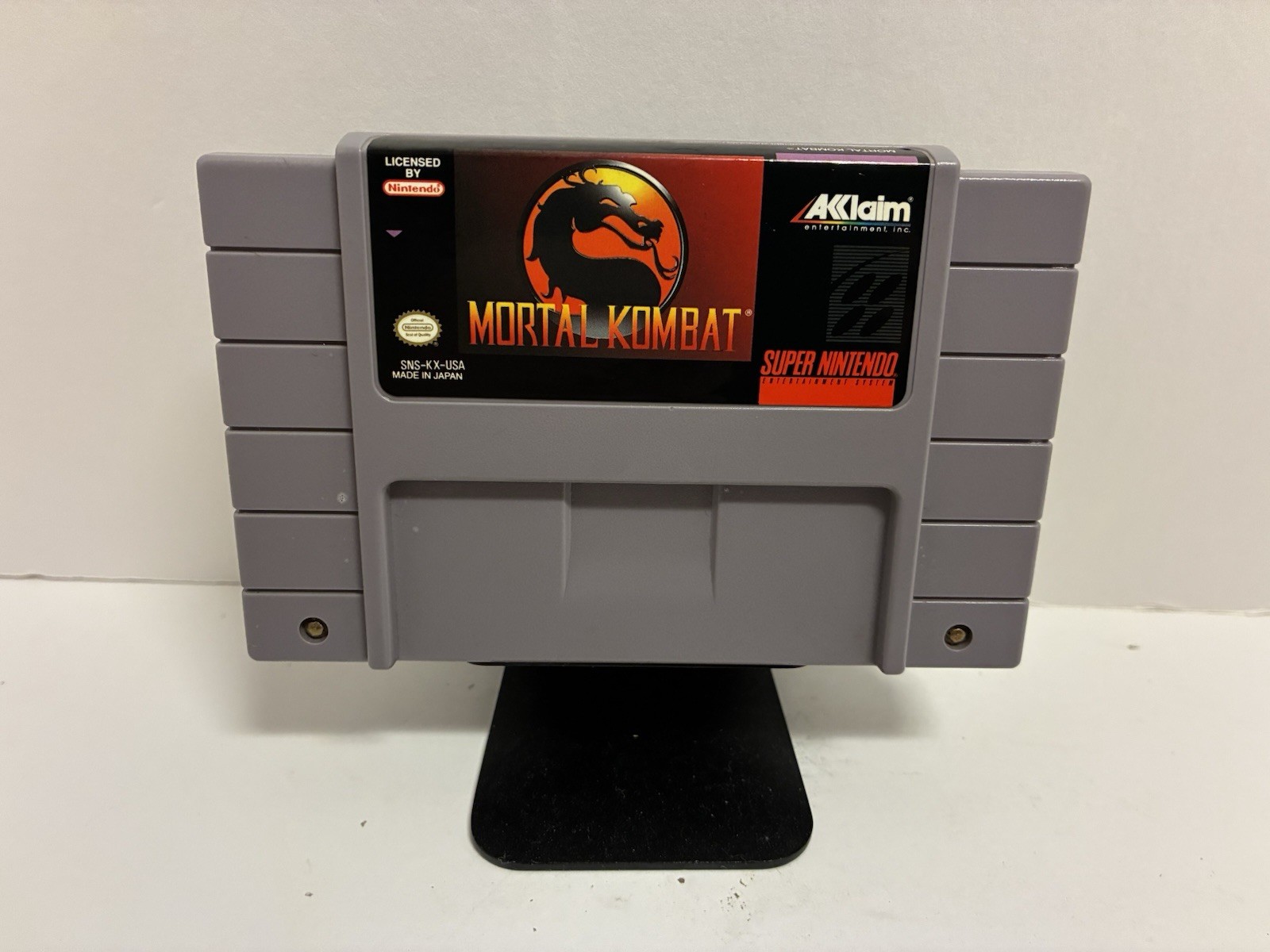 Acclaim Mortal Kombat SNES Game Cartridge NTSC-U/C (US/Canada) 1993 Tested.