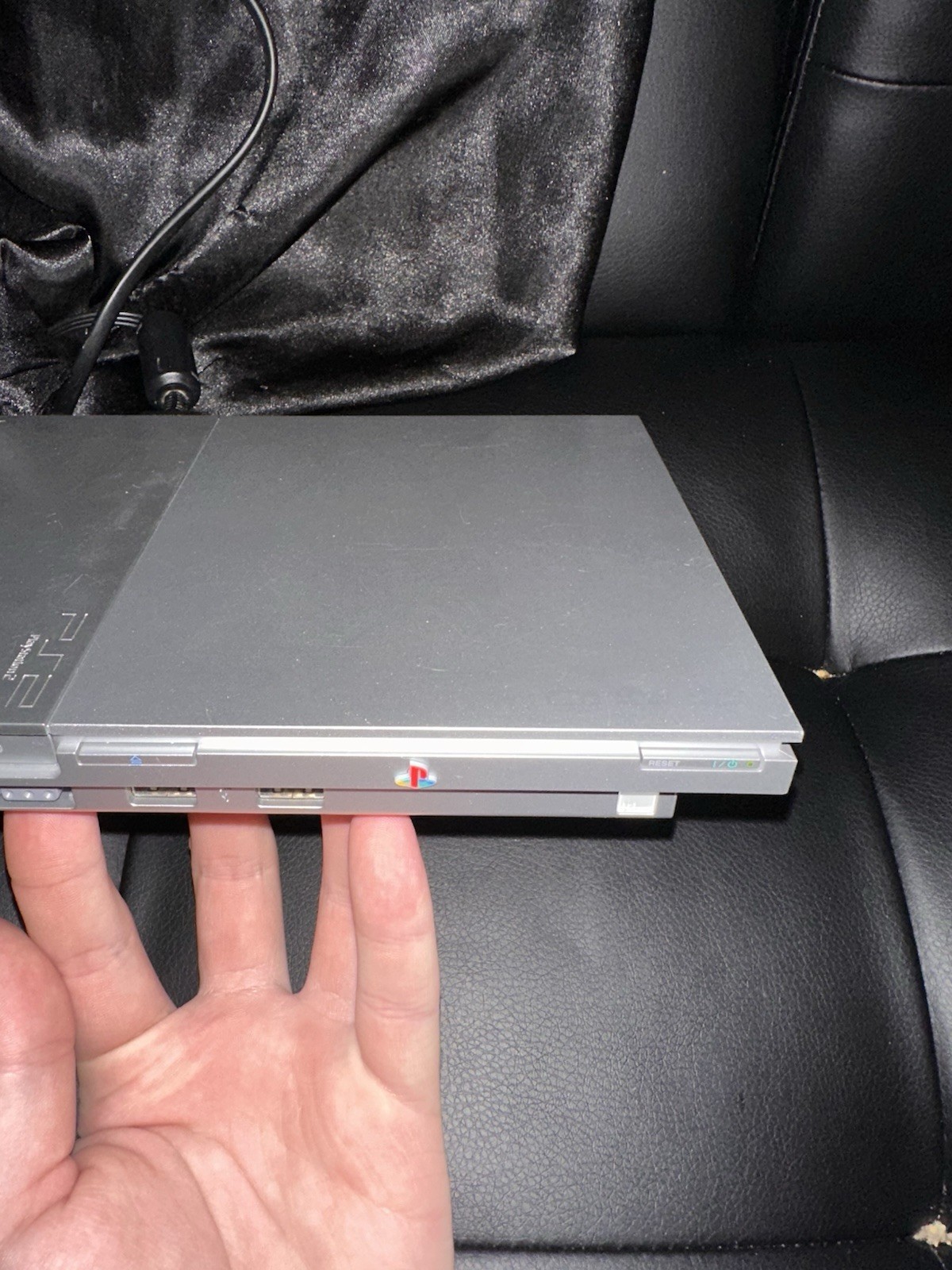 Silver PS2 Slim SCHP-90001 With Silver Controller And Cords Tested