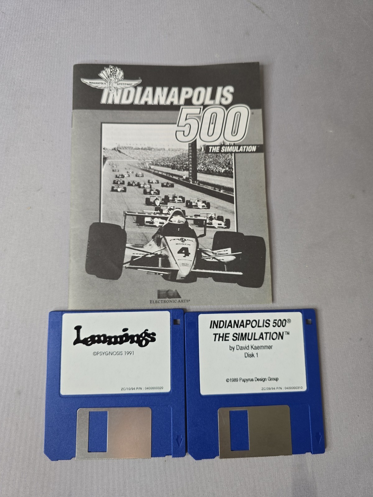 Lemmings 1991 Psygnosis & Indianapolis 500 The Simulatio PC Video Game 3.5″ Disk