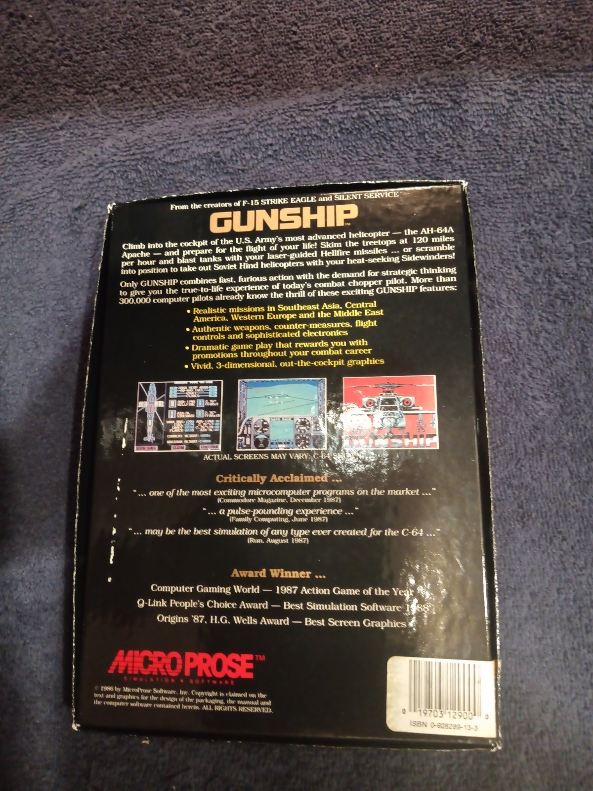 Gunship – Microprose – BigBox Commodore 128 And 64