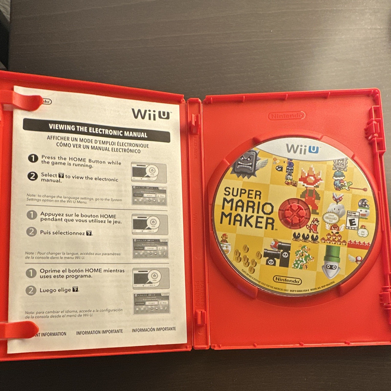 Nintendo Super Mario Maker Wii U CIB Booklet Included