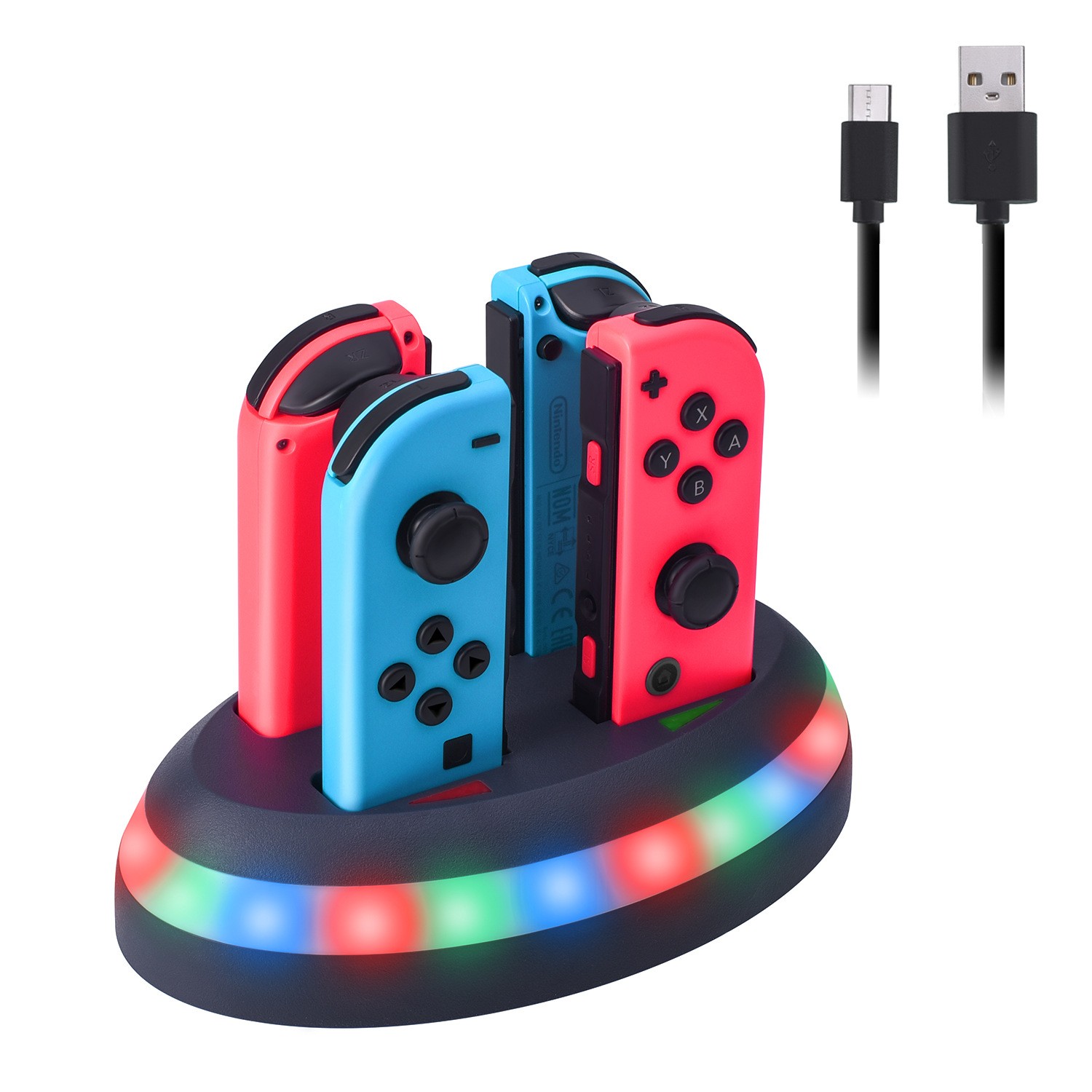 4 Slot Charging Stand DC 5V 2A Fast Charge Dock For Switch Joy-Con Gamep