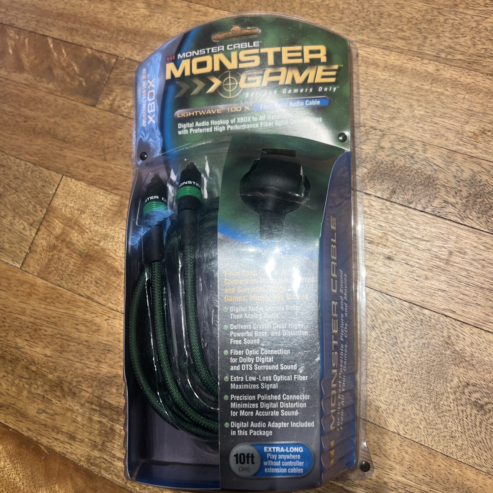 Monster Game Lightwave 100 X Fiber Optic Audio Cable for Original Xbox 10ft New