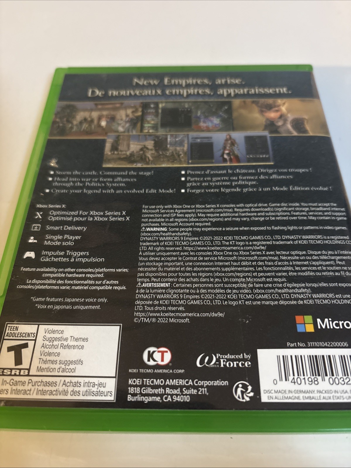 Dynasty Warriors 9 Empires – Microsoft Xbox Series X / Xbox One Game – Free Ship
