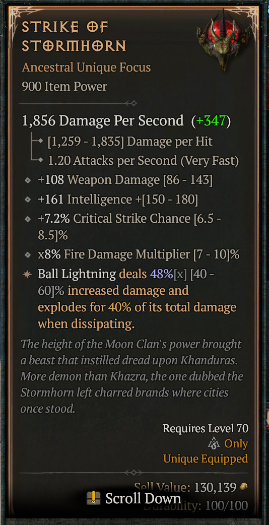 😈 DIABLO 4 SEASON 13 😈 Strike of Stormhorn 🔥 Ancestral Unique Focus 🔥
