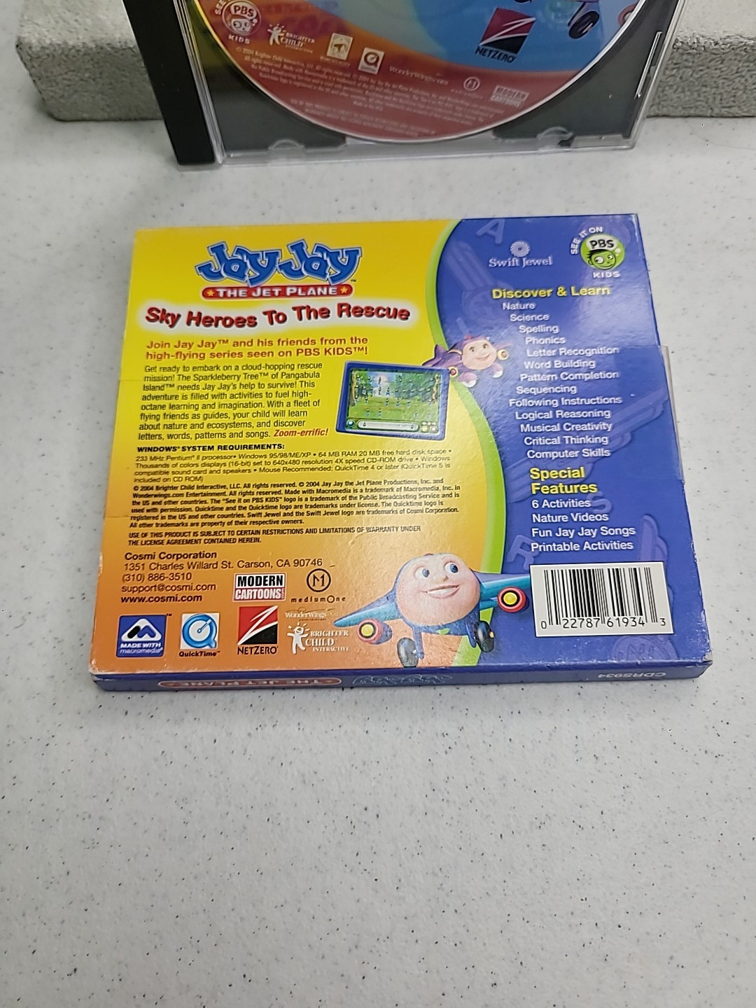 Jay Jay the Jet Plane: Sky Heroes to the Rescue PC CD ROM Software Age 3-7