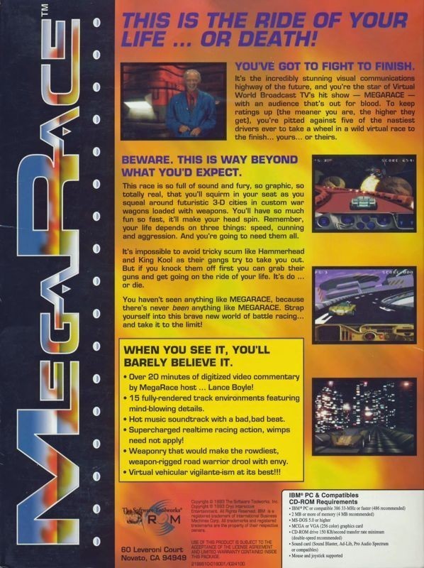 MegaRace 1+2 PC Game Cryo Interactive Windows 10 11