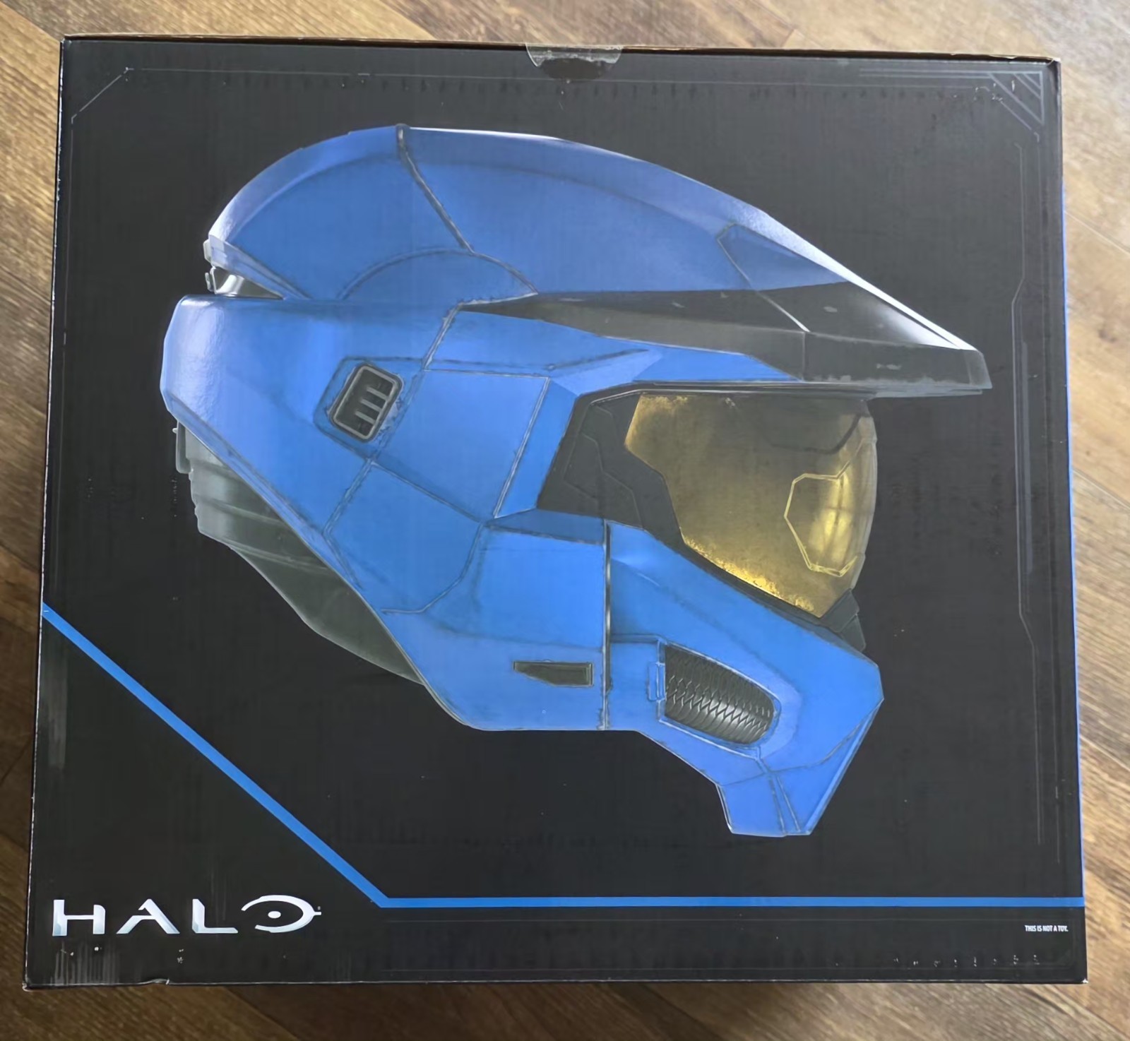 Mjolnir War Games Helmet (Blue) Deluxe Helmet With Lights & Display Stand
