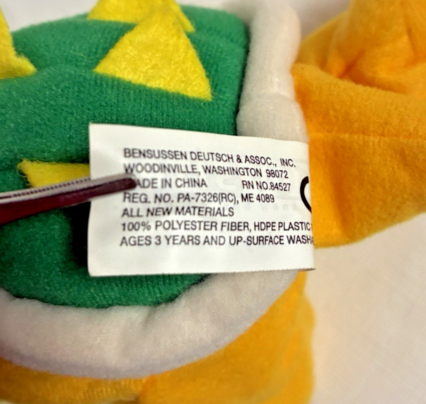 Nintendo 64 Collectibles – 7″ “Attacking” BOWSER – Mario Bros. Toy Site Beanbag
