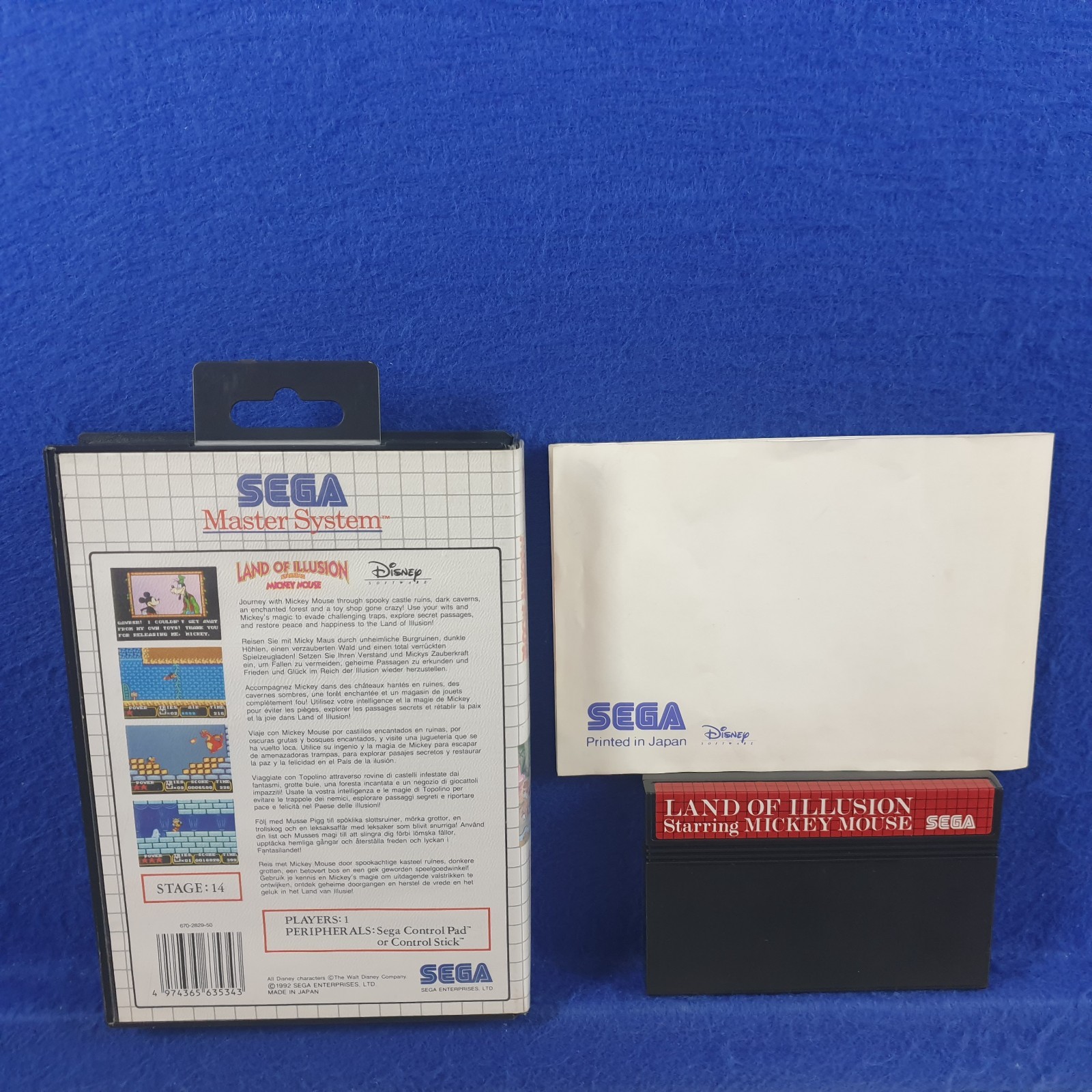 Master System LAND OF ILLUSION Starring Mickey Mouse PAL REGION FREE Works in US