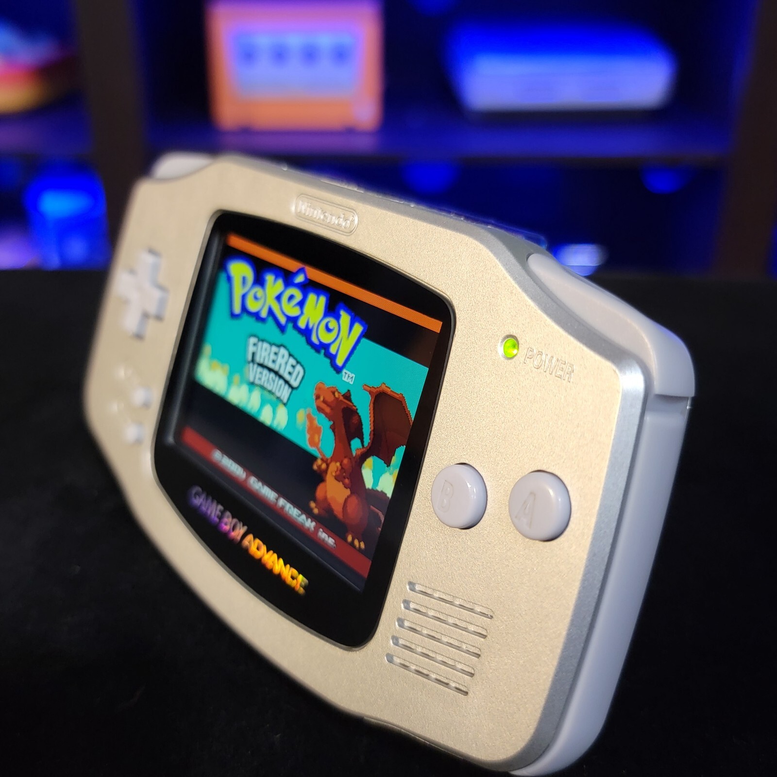 Silver Game Boy Advance GBA Console with iPS V5 Backlight Backlit LCD MOD