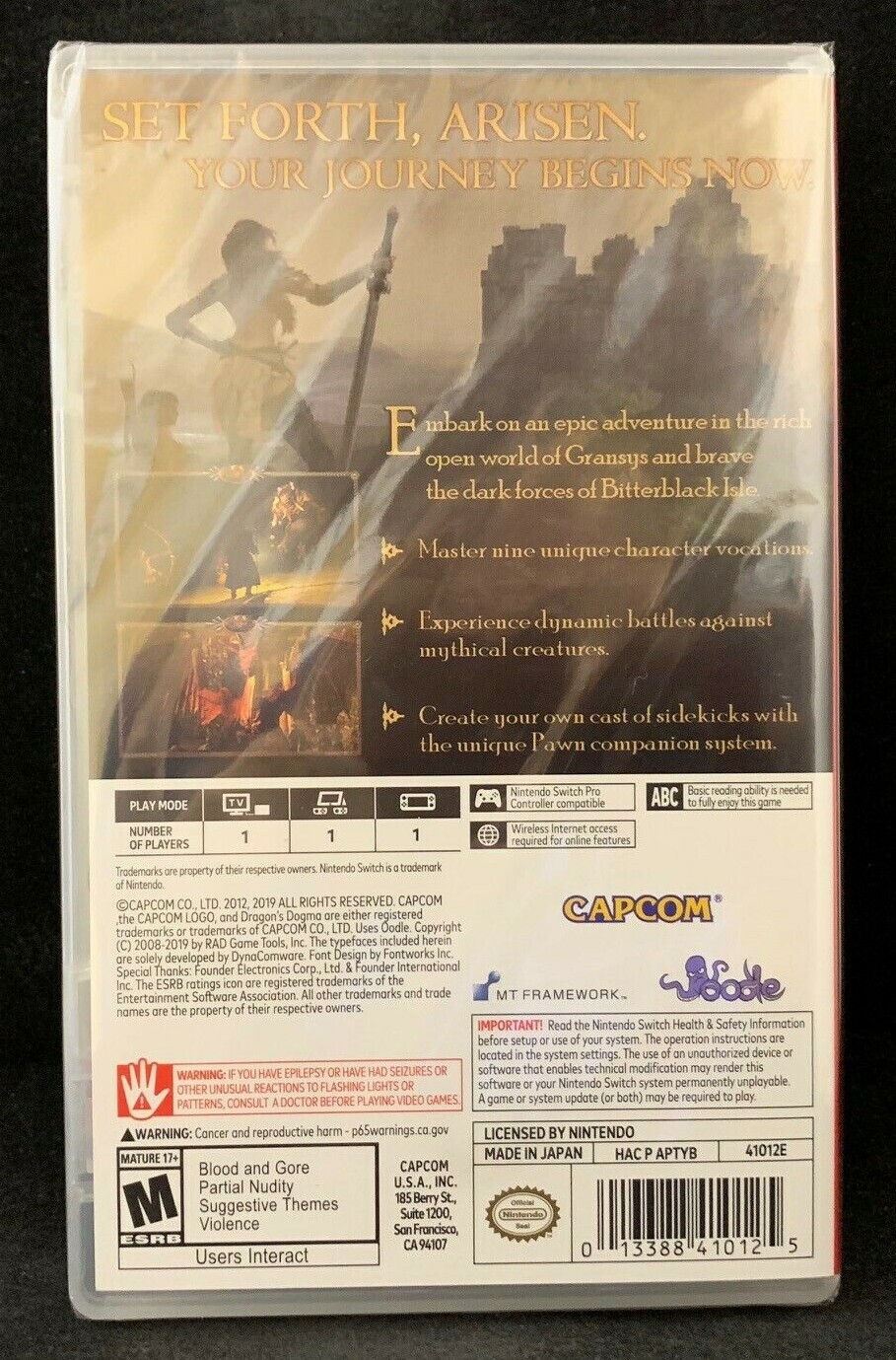 Dragon’s Dogma Dark Arisen (Nintendo Switch) BRAND NEW / Region Free