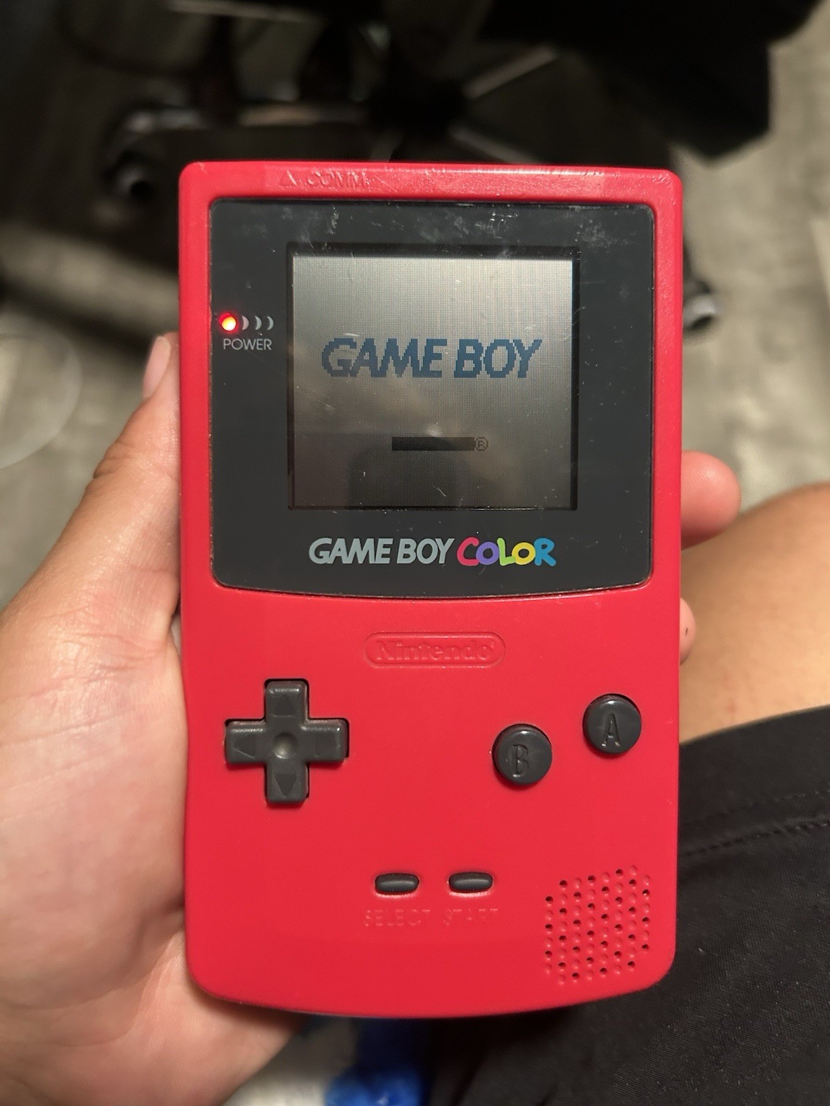 Nintendo Game Boy Color Handheld System Red CGB-001 w/ Frogger Cartridge