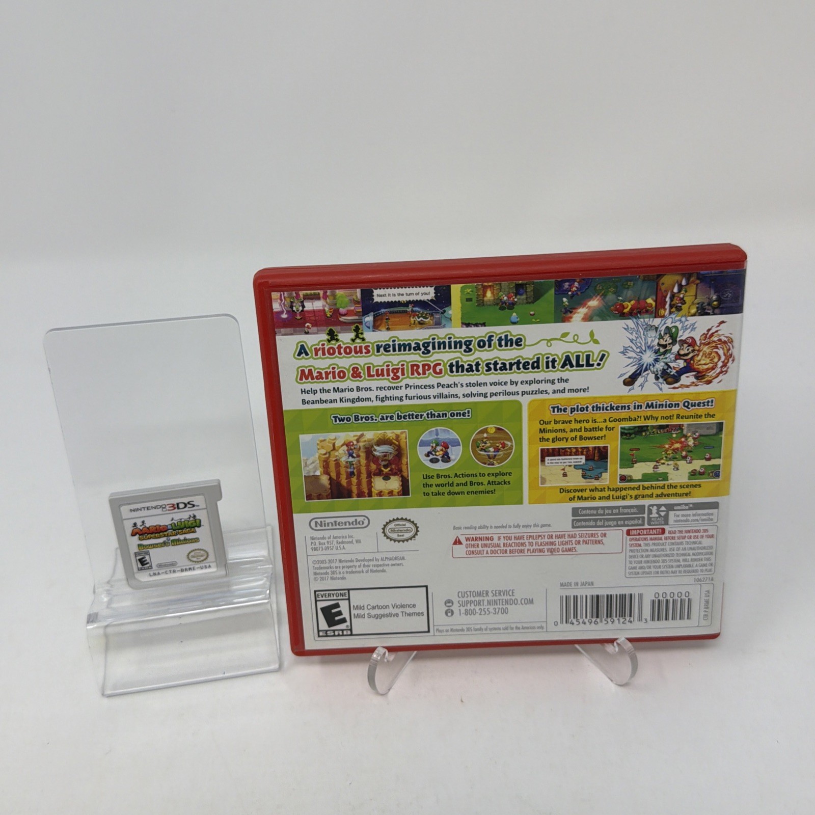 Mario & Luigi: Superstar Saga + Bowser’s Minions Cartridge And Case
