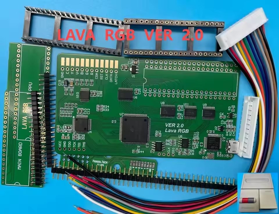 Lava RGB 2.0 Mod Kit For NES Famicom Video Upgrade Board 24-Bit RGBS S-Video